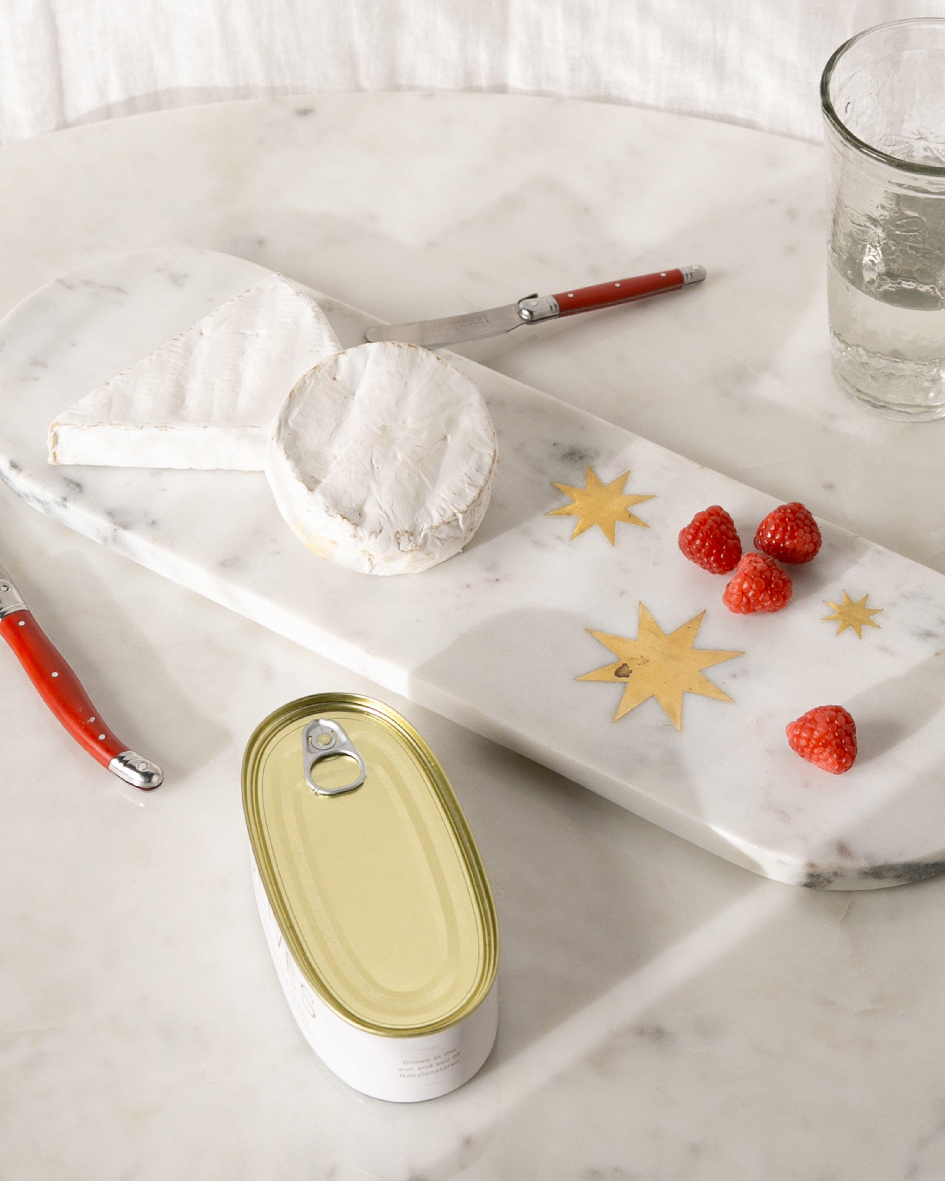 Brass Star Marble Board -  White
