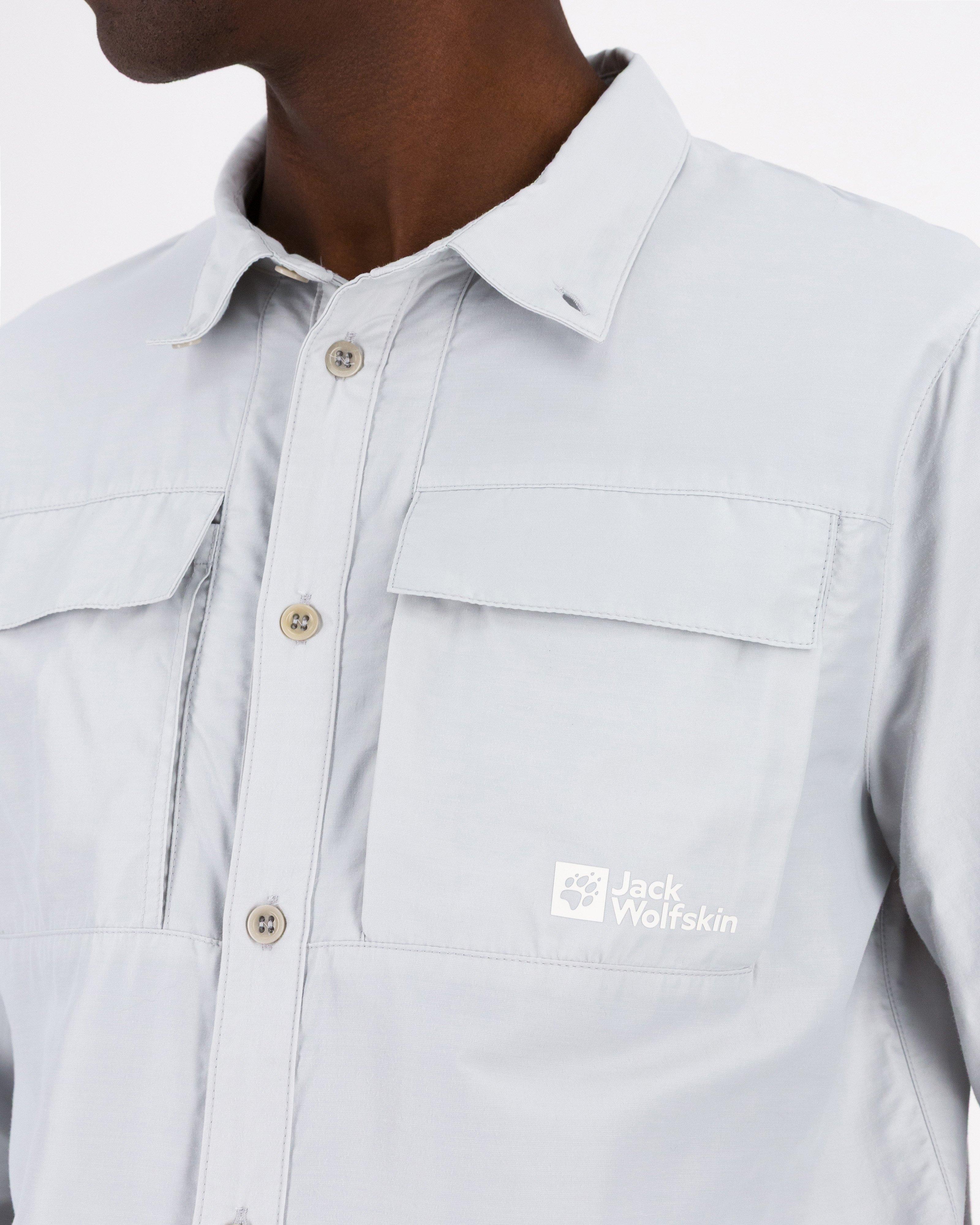 Jack Wolfskin Men's BARRIER Long Sleeve Shirt -  Grey