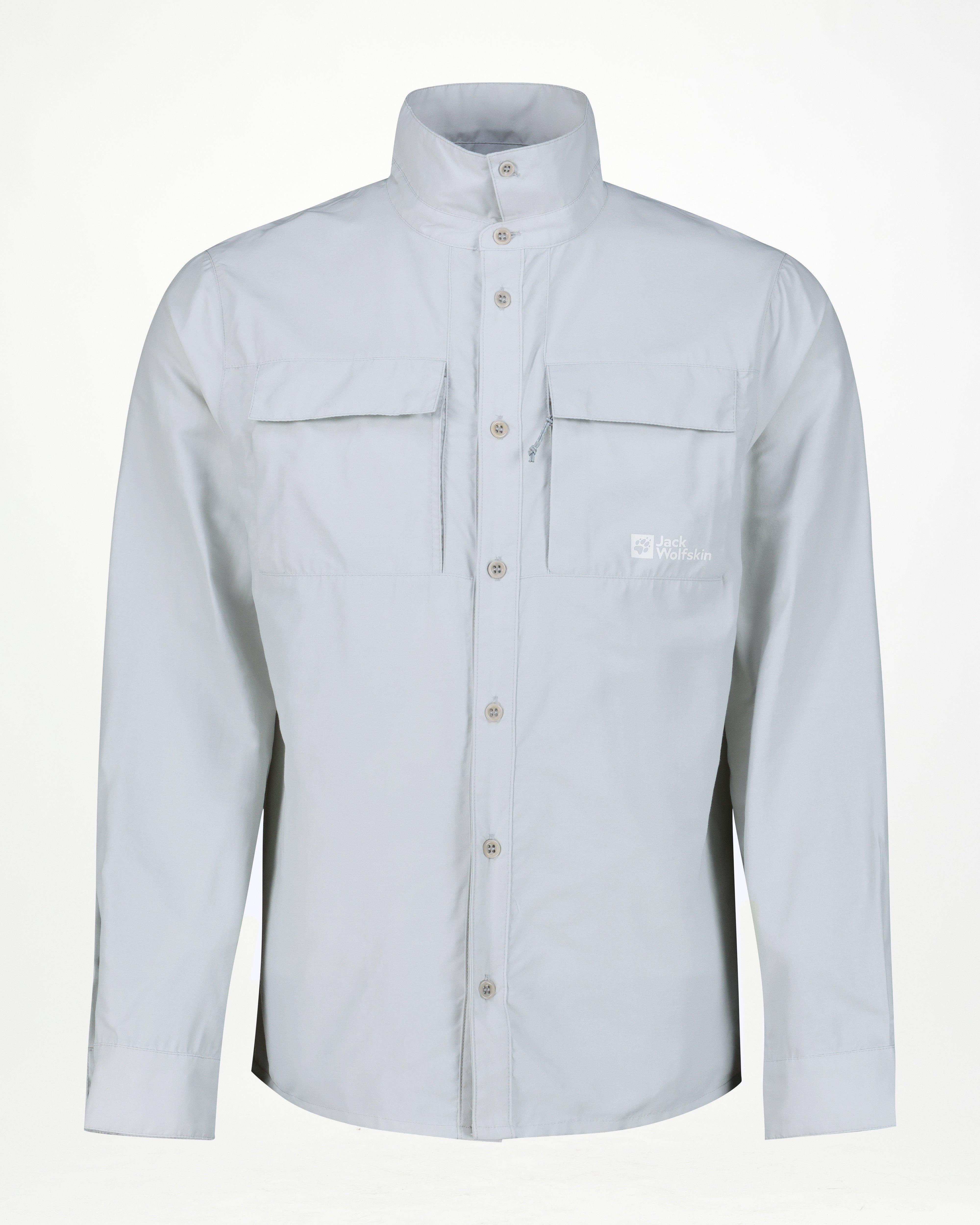 Jack Wolfskin Men's BARRIER Long Sleeve Shirt -  Grey