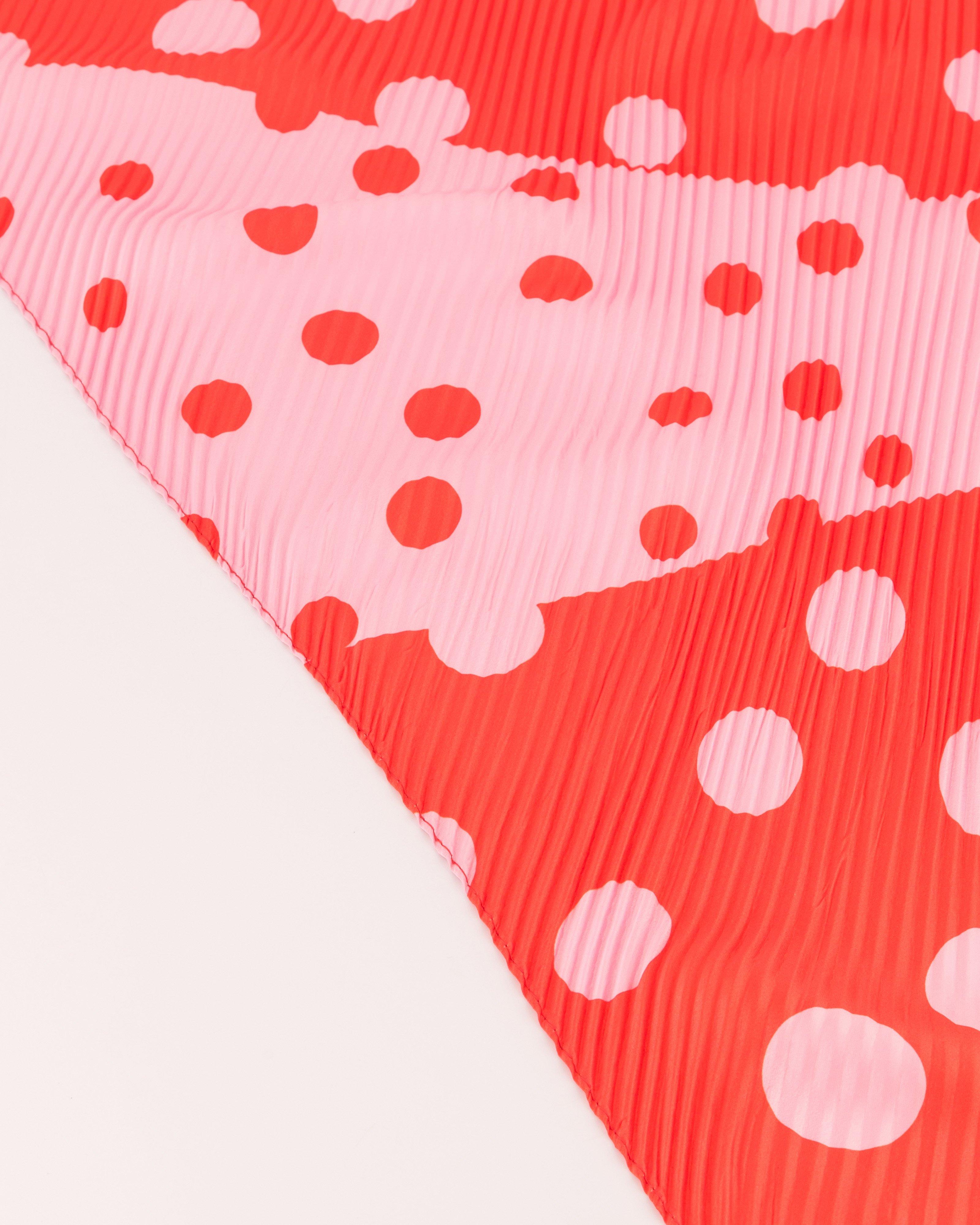 Azelea Dotted Pleated Scarf -  Red