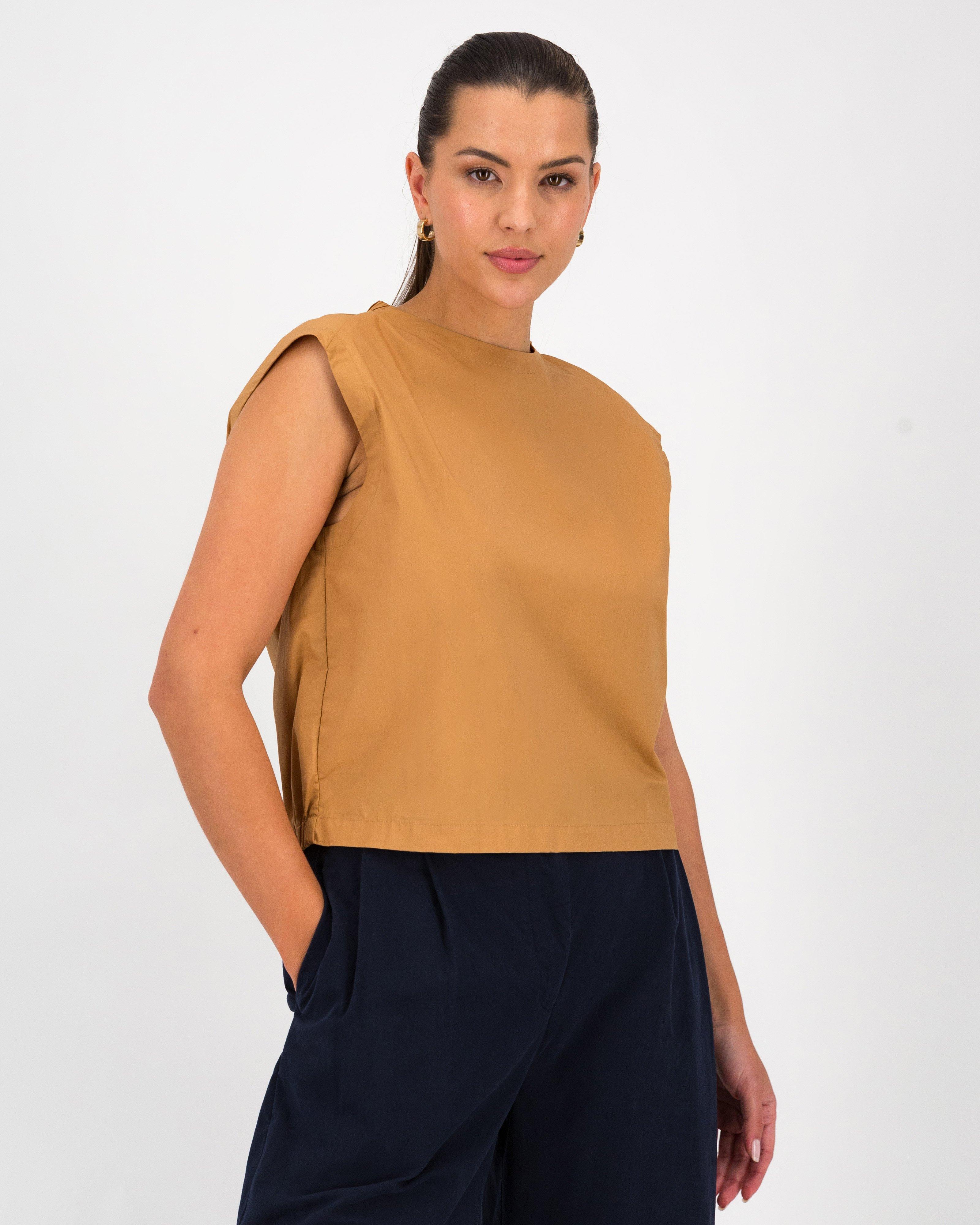 Pandora Poplin Popover -  Tan