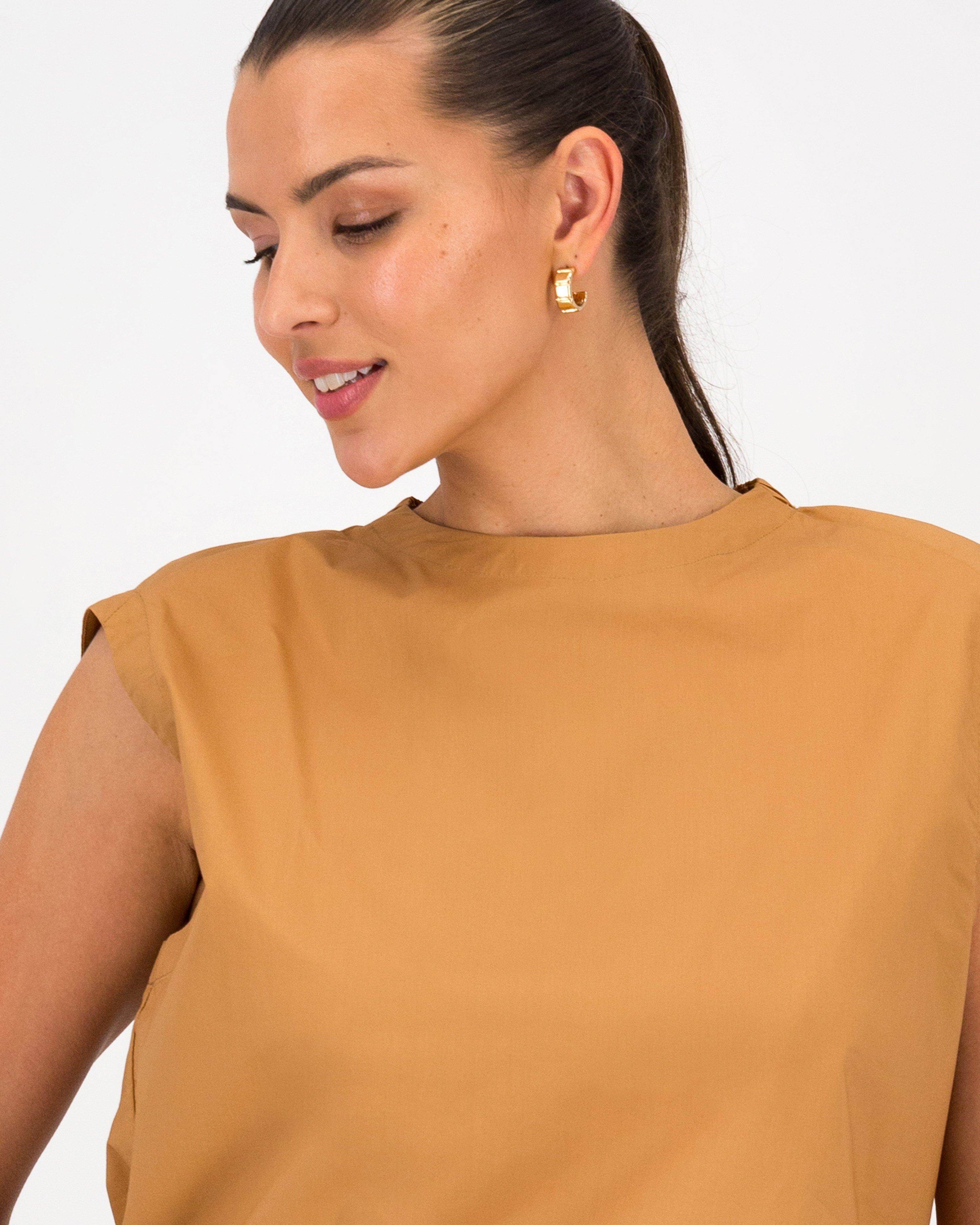 Pandora Poplin Popover -  Tan