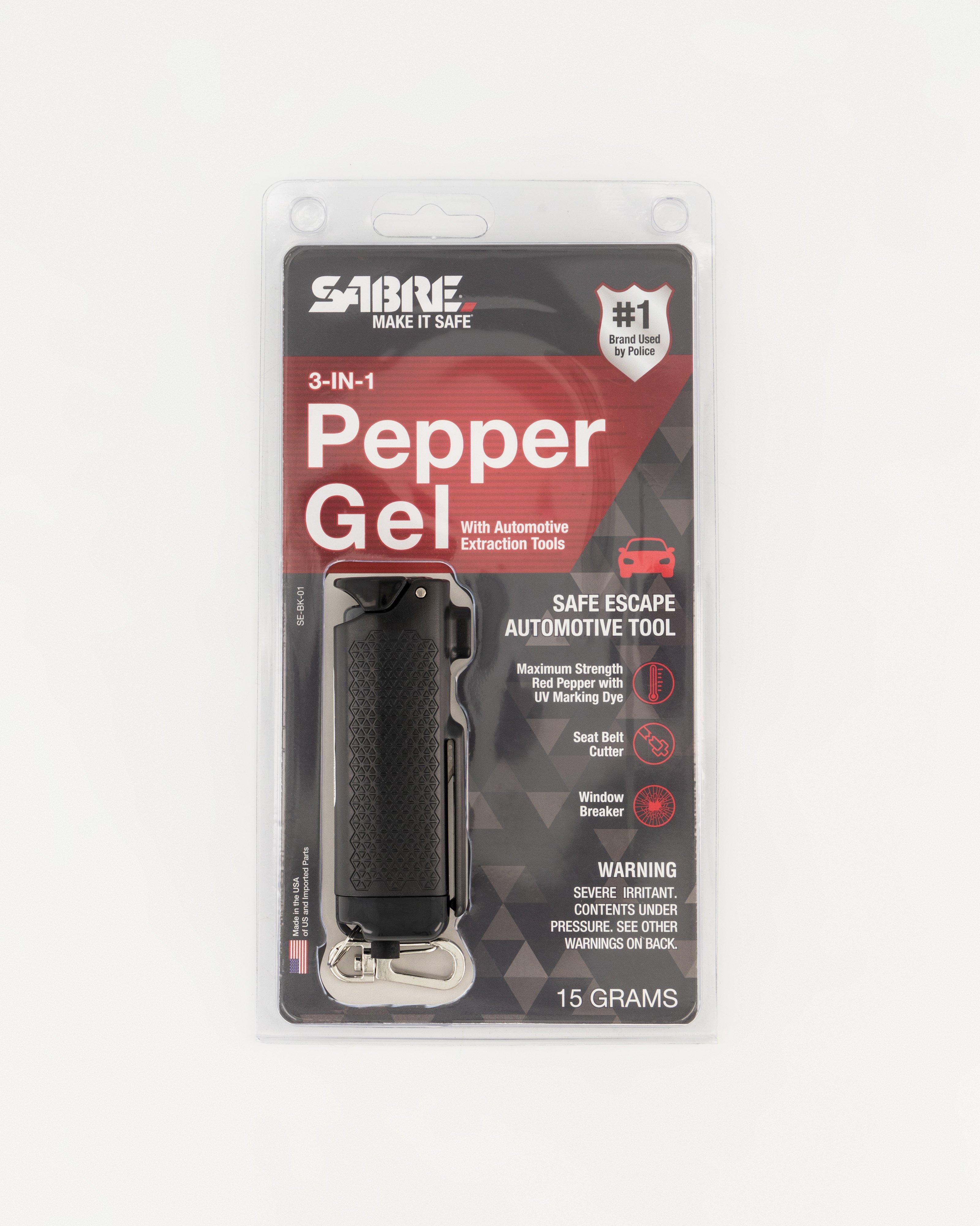 Sabre Safe Escape Tool Pepper Spray (Gel) -  Black