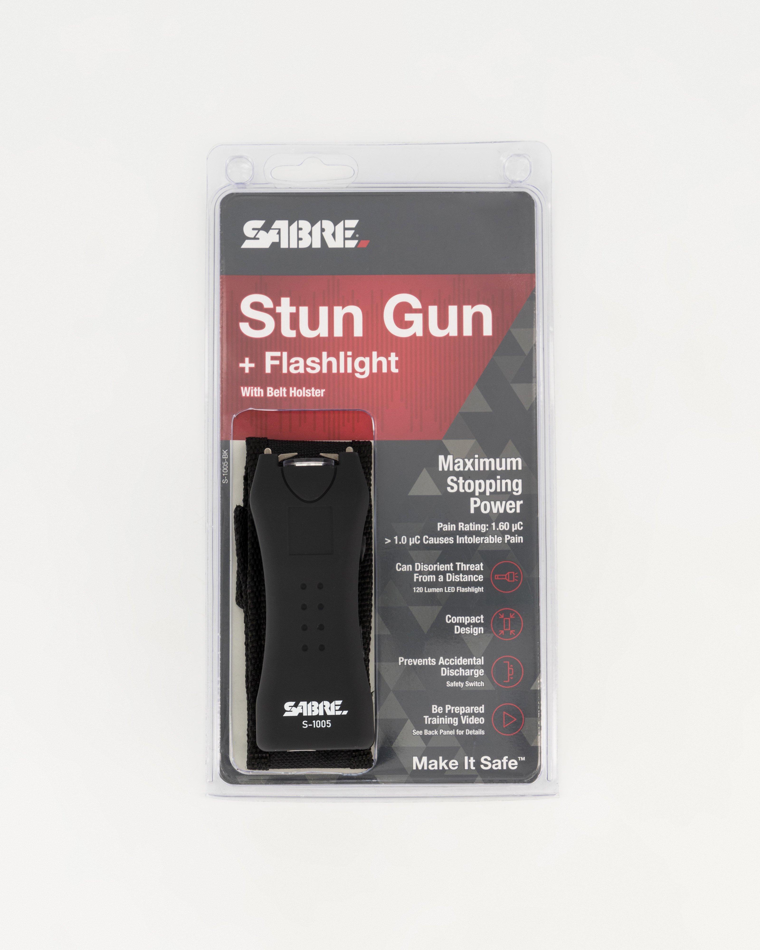 Sabre Mini Stun Gun 1.6000 uC with Holster -  Black