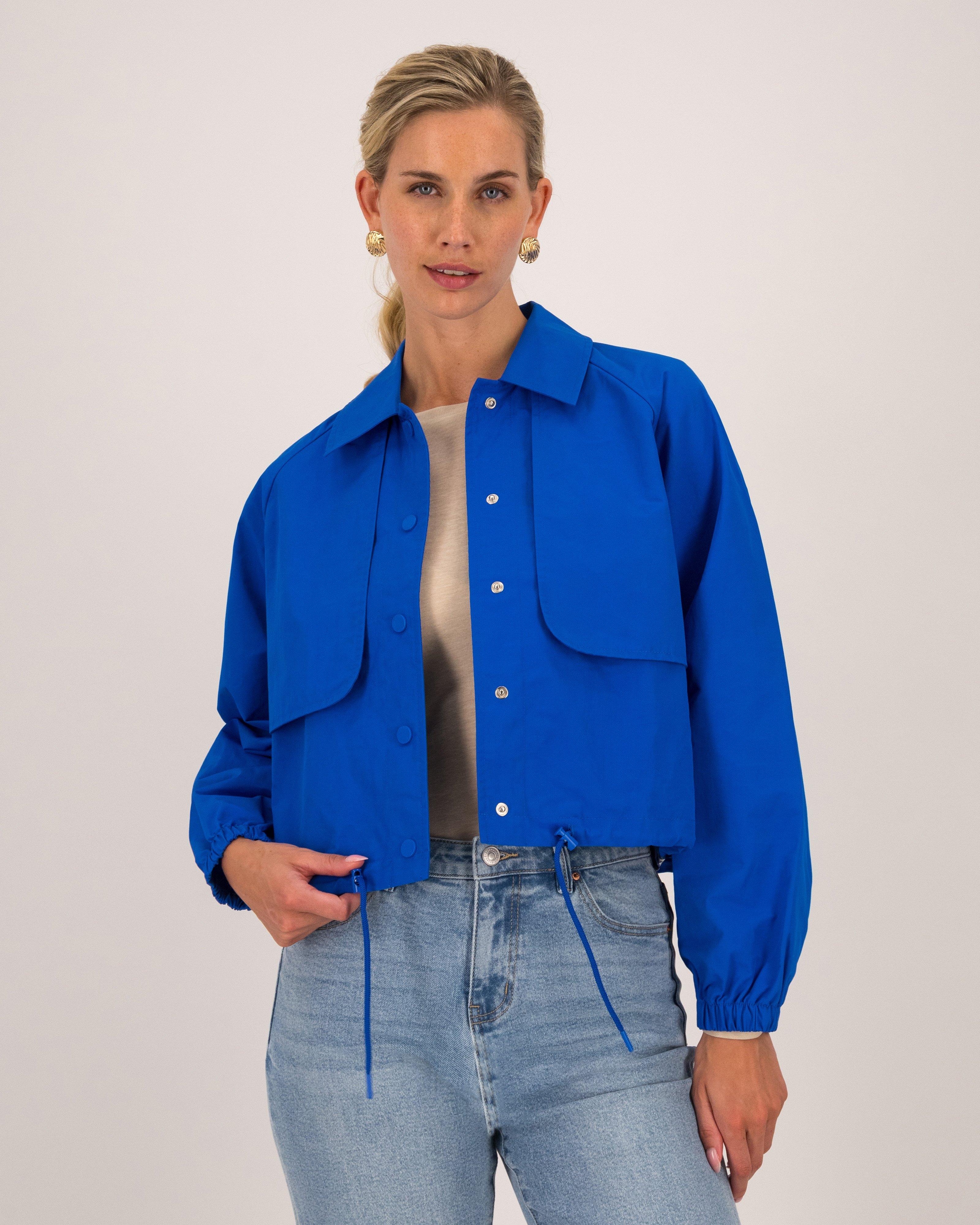 Ayla Cropped Jacket -  Blue