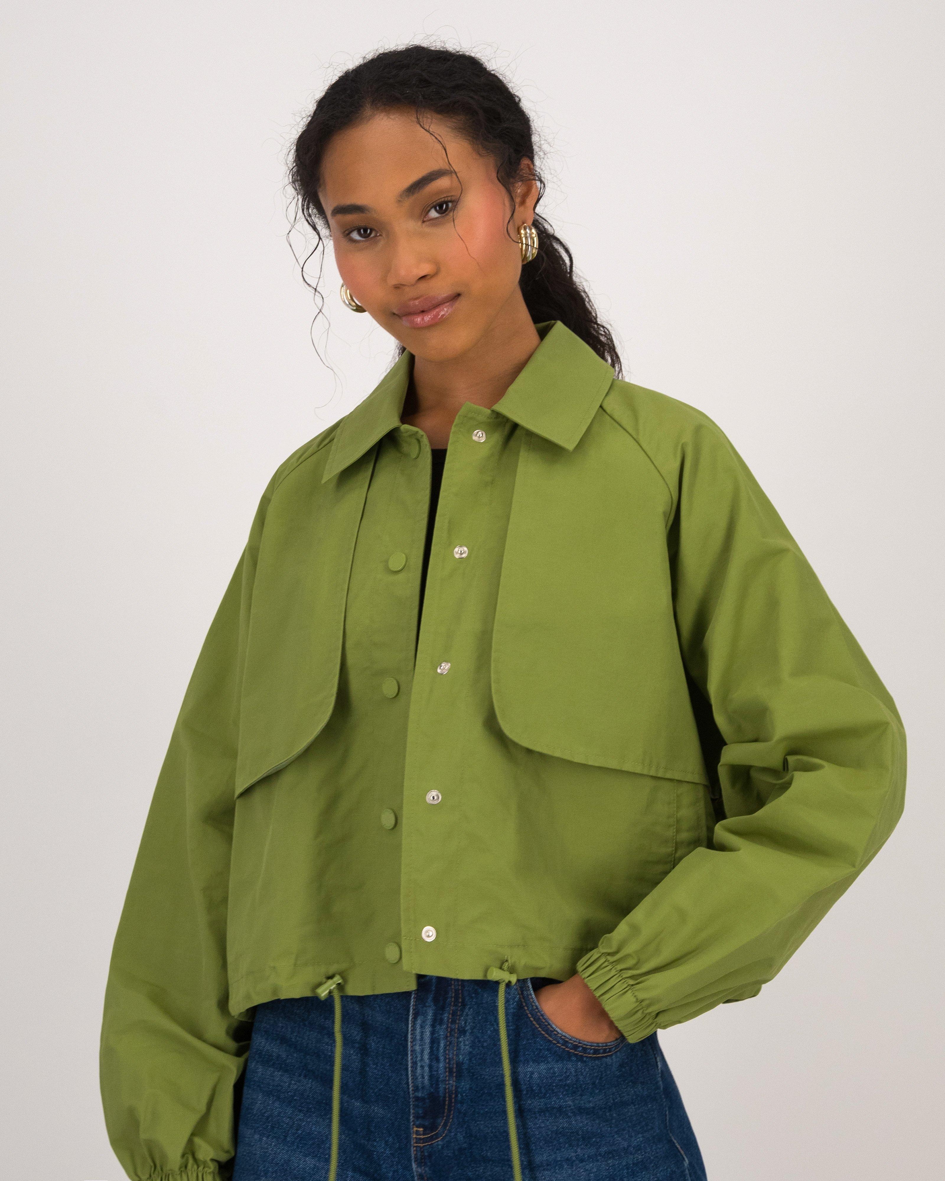Ayla Cropped Jacket -  Green