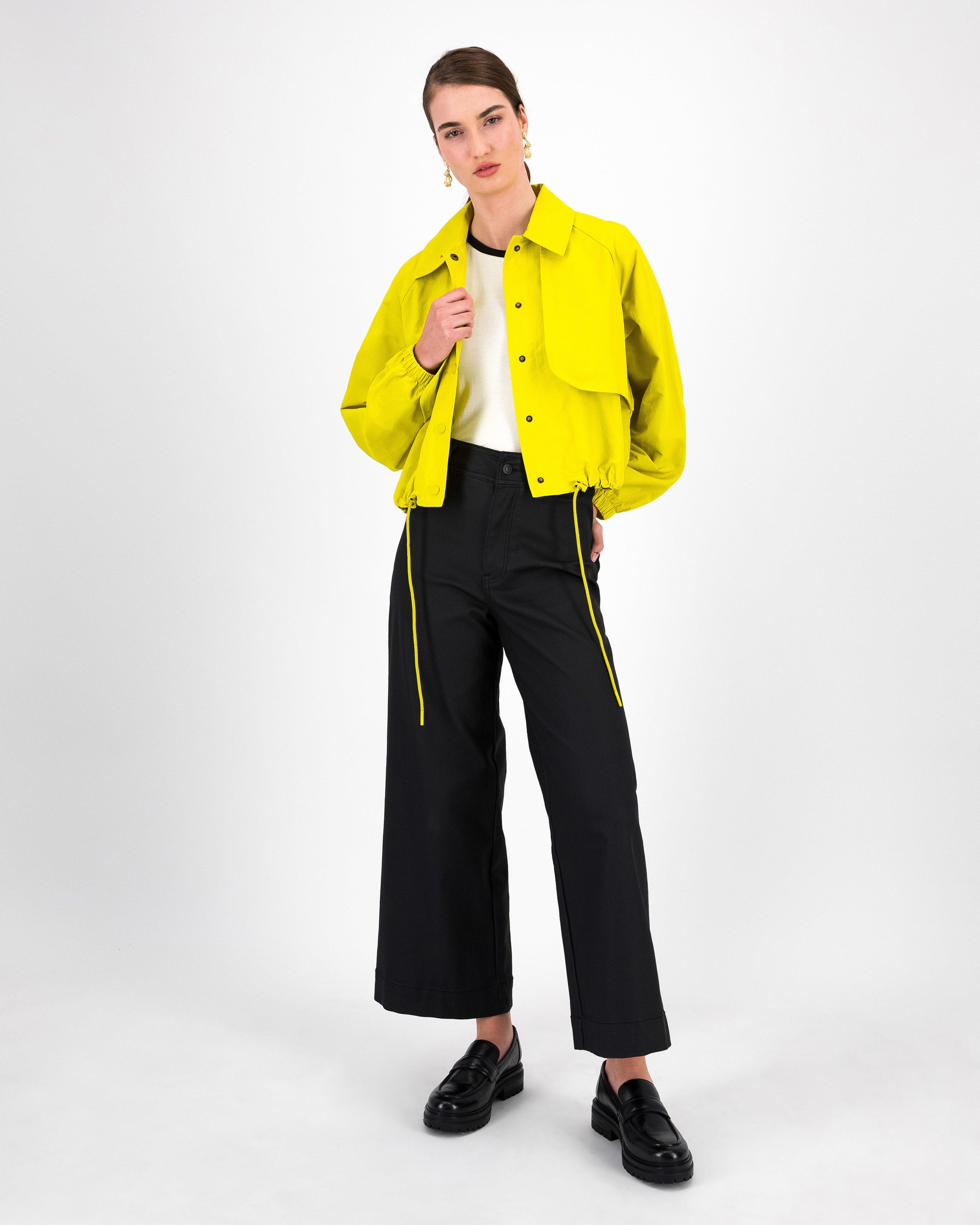 Ayla Cropped Jacket -  Yellow