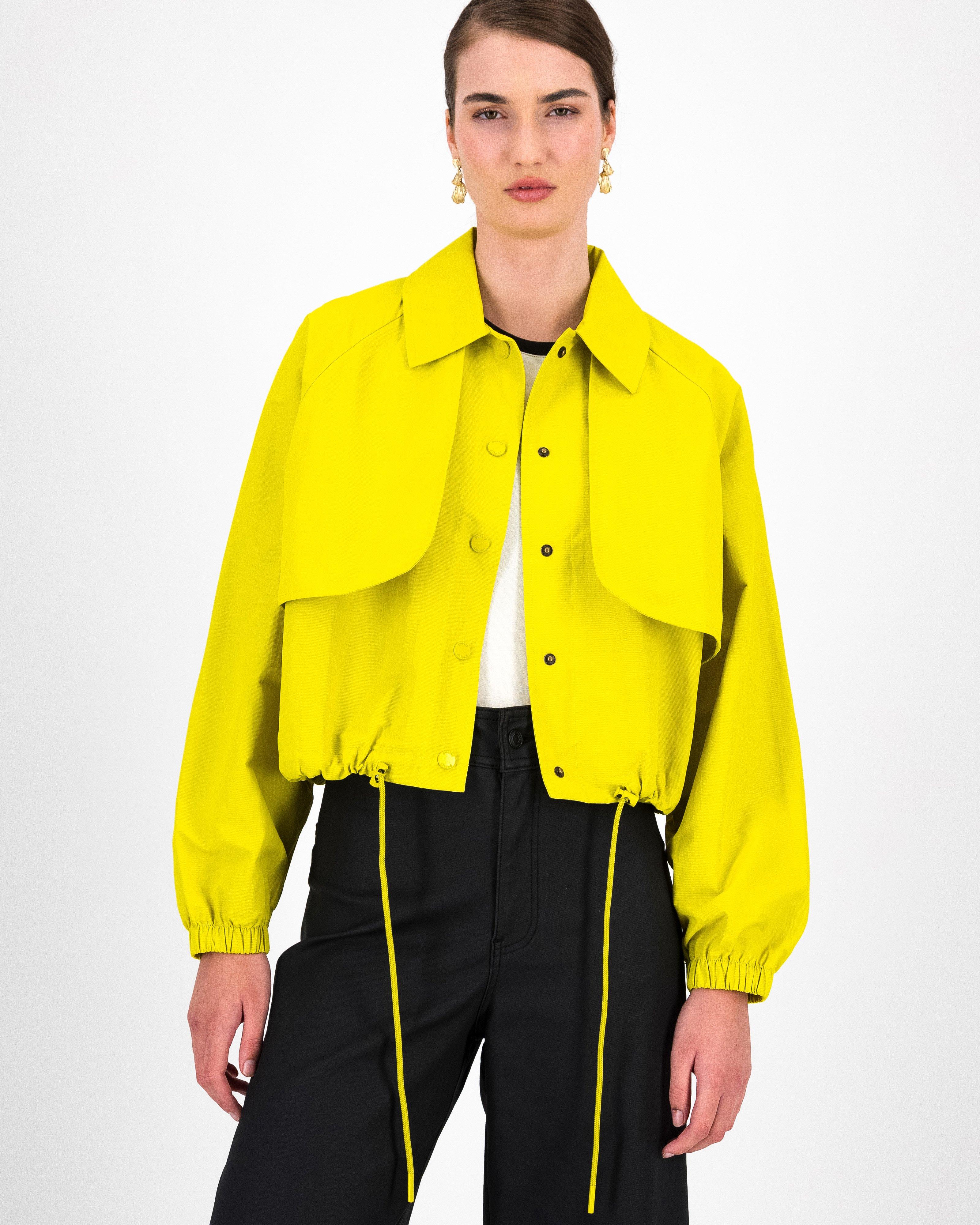 Ayla Cropped Jacket -  Yellow