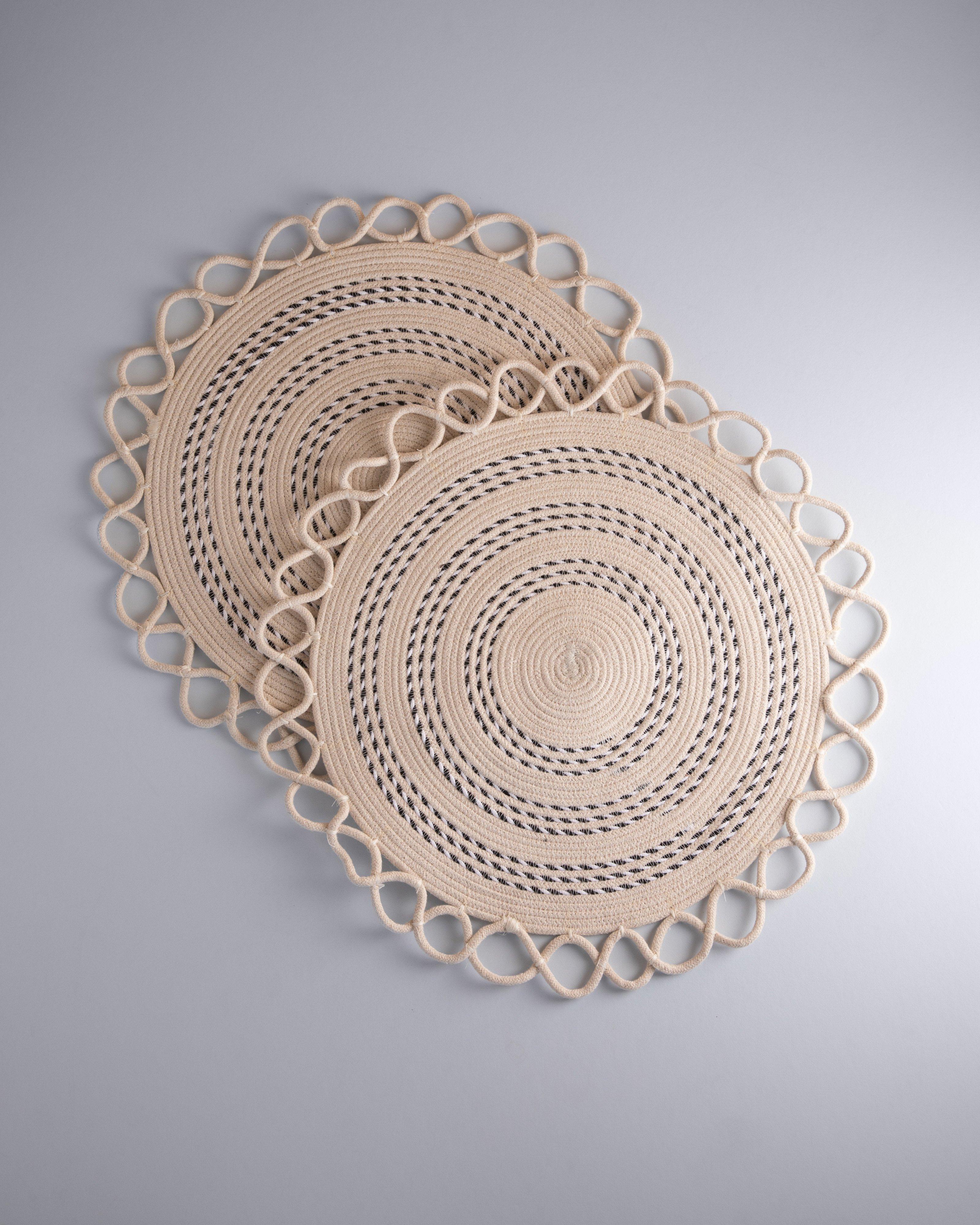 Taylor Cotton Braided Placement Set -  Milk