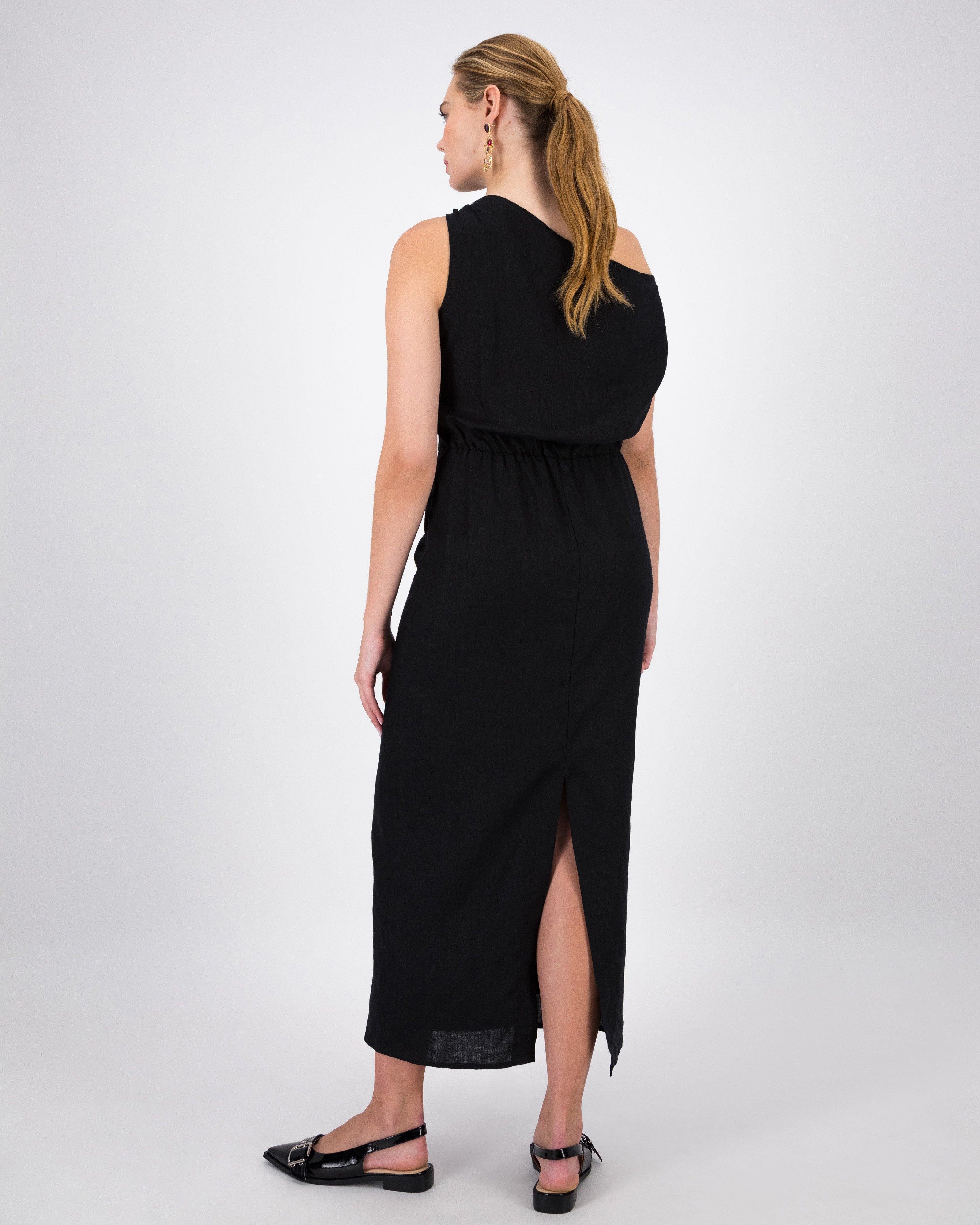 Emmylou Linen Dress -  Black