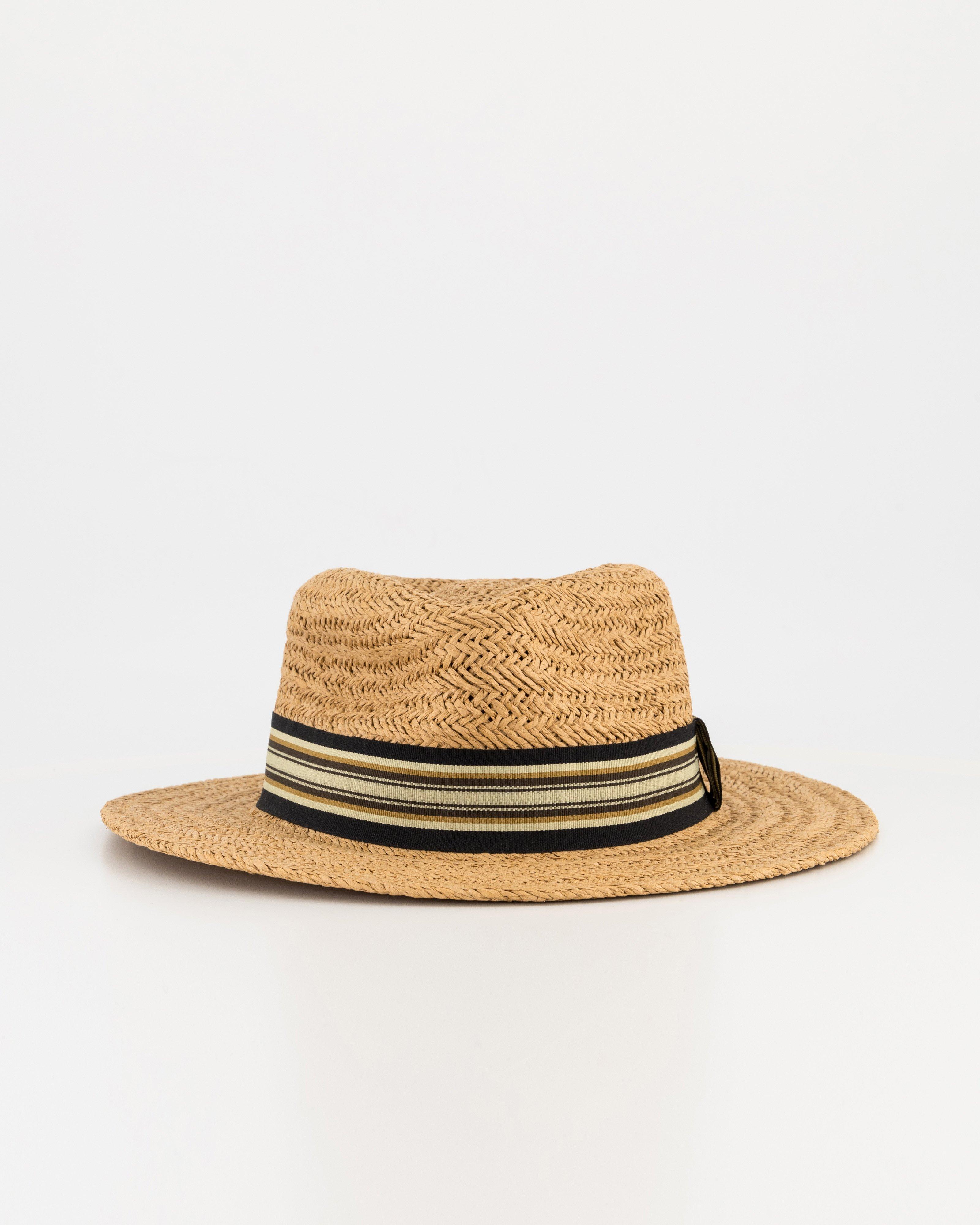 Men’s Wexley Straw Fedora Hat -  Oatmeal