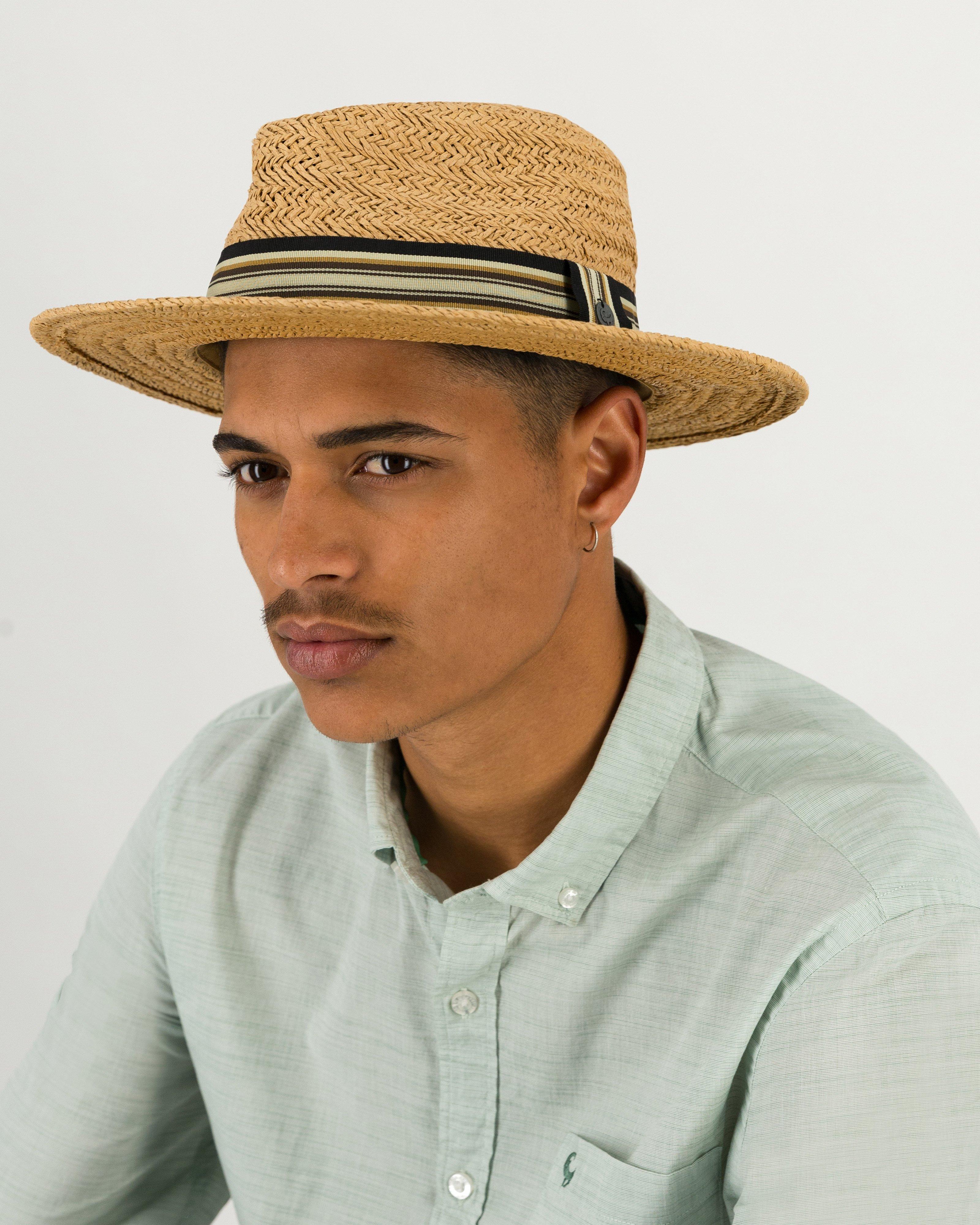 Men’s Wexley Straw Fedora Hat -  Oatmeal