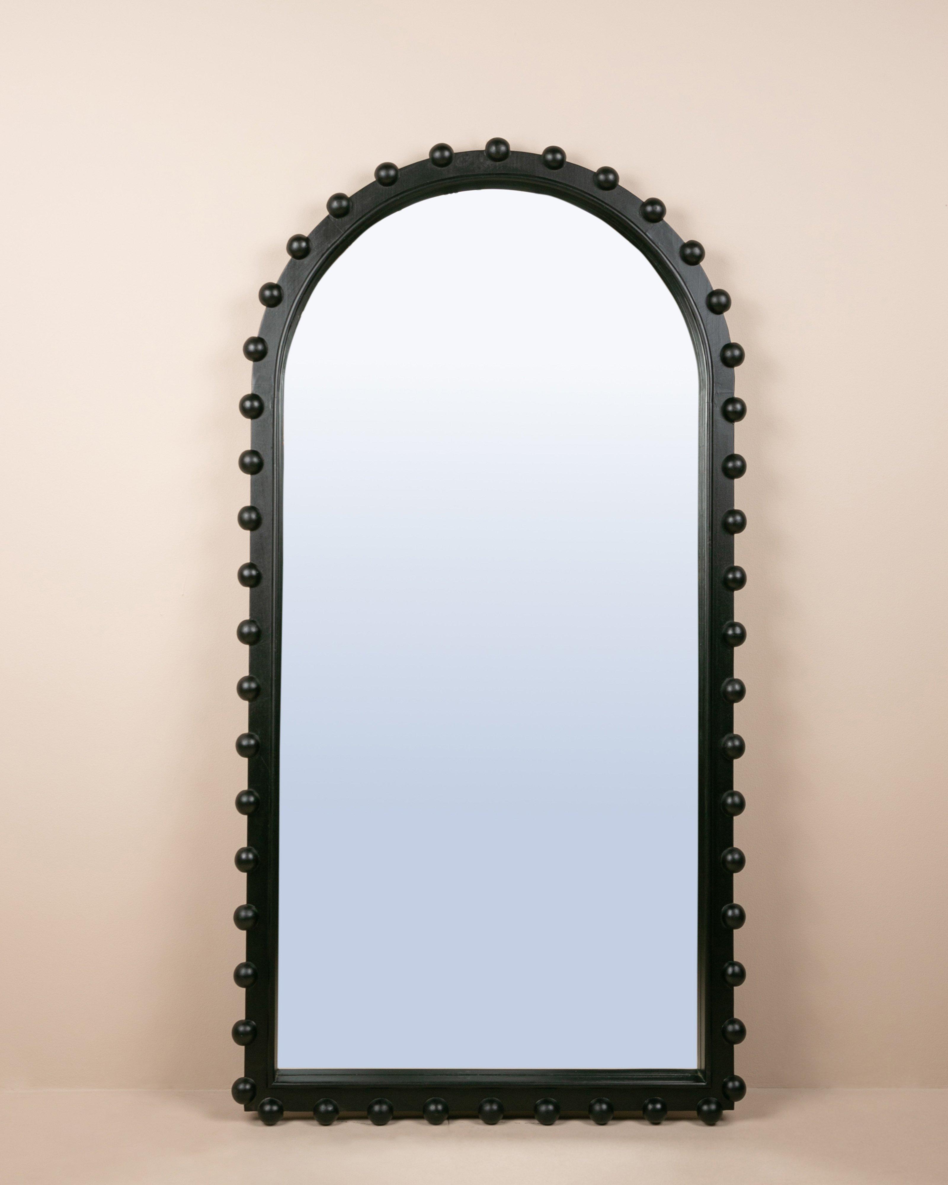 Arch Bobbin Floor Length Mirror -  Black