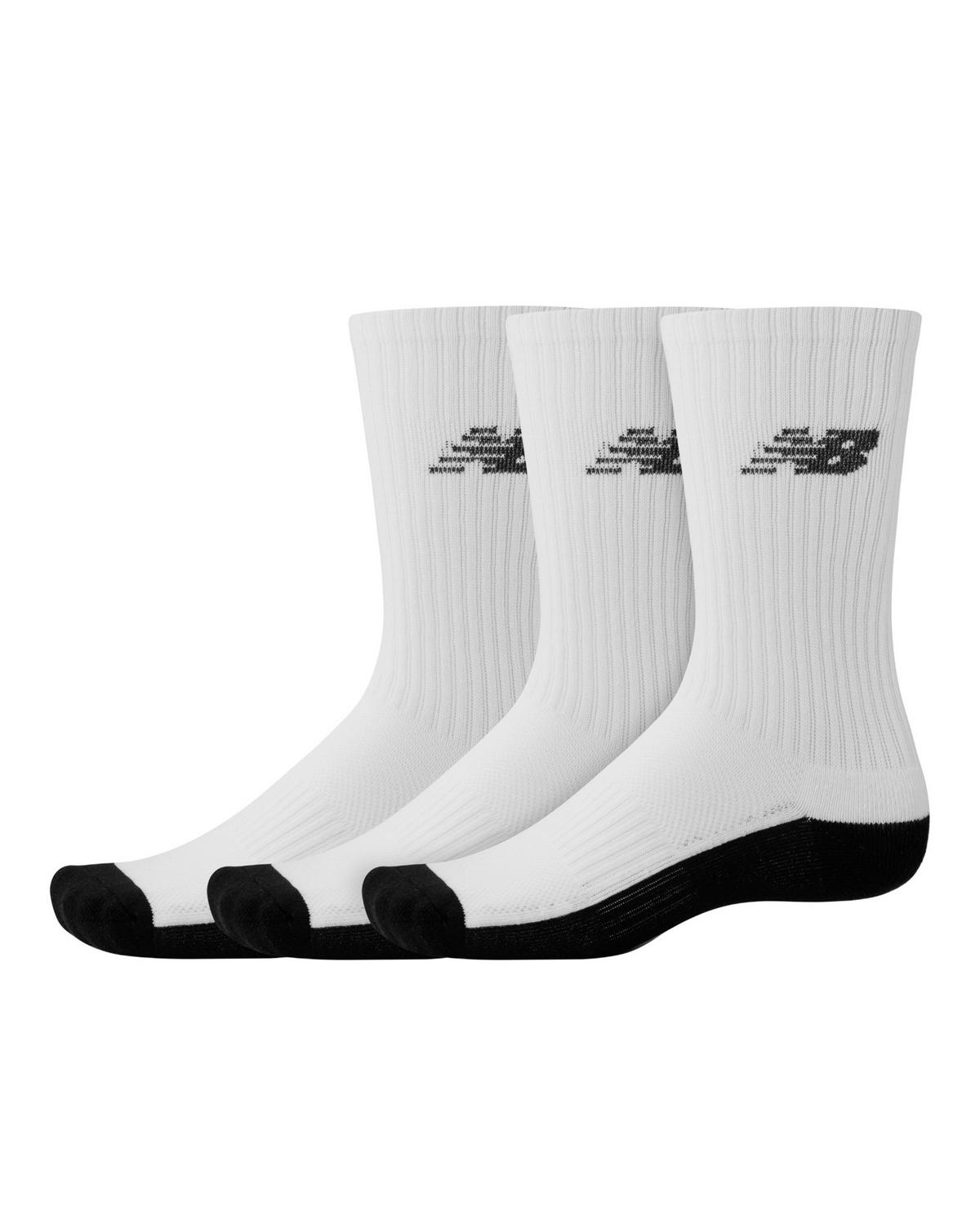 New Balance Crew Cushioned Socks - 3 Pack -  White