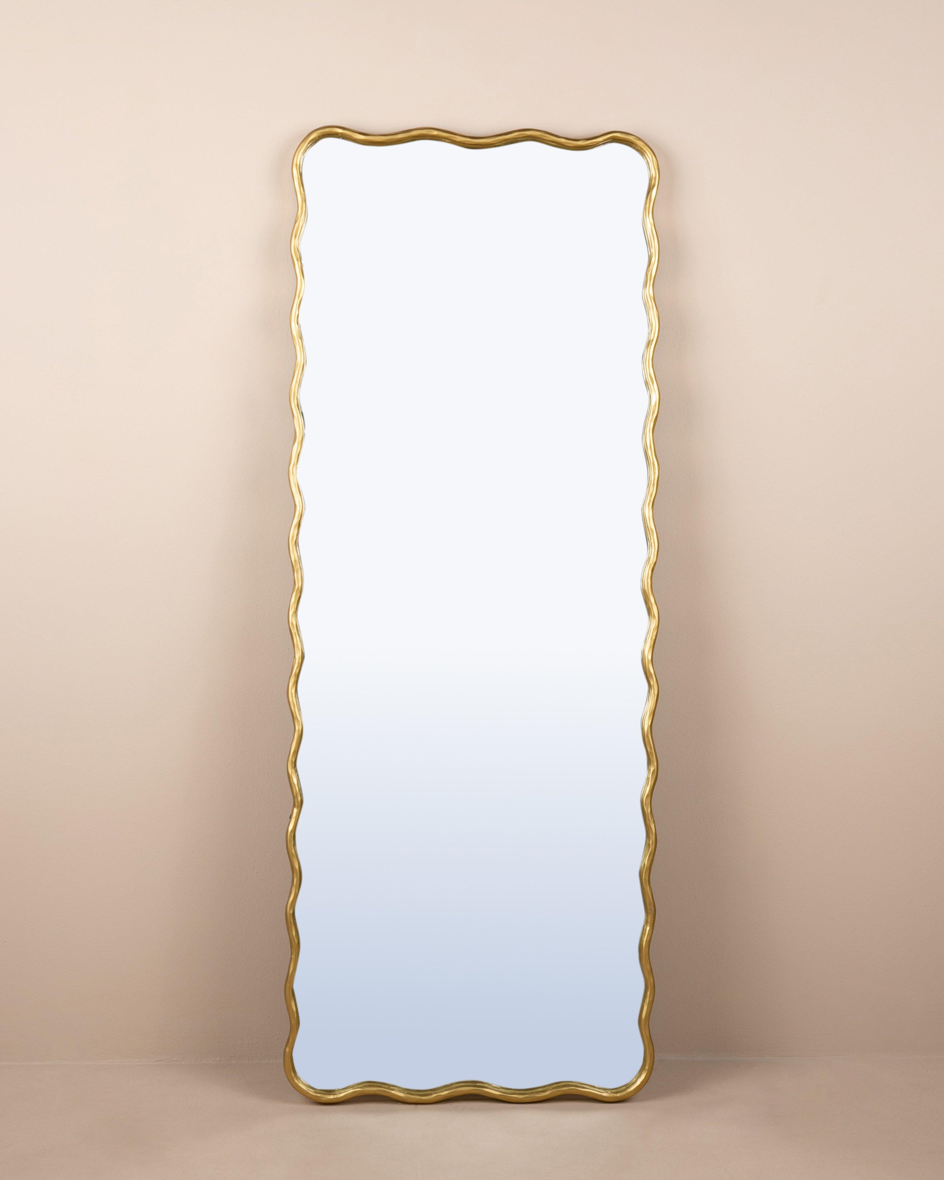 Squiggle Gold Standing Mirror -  Gold