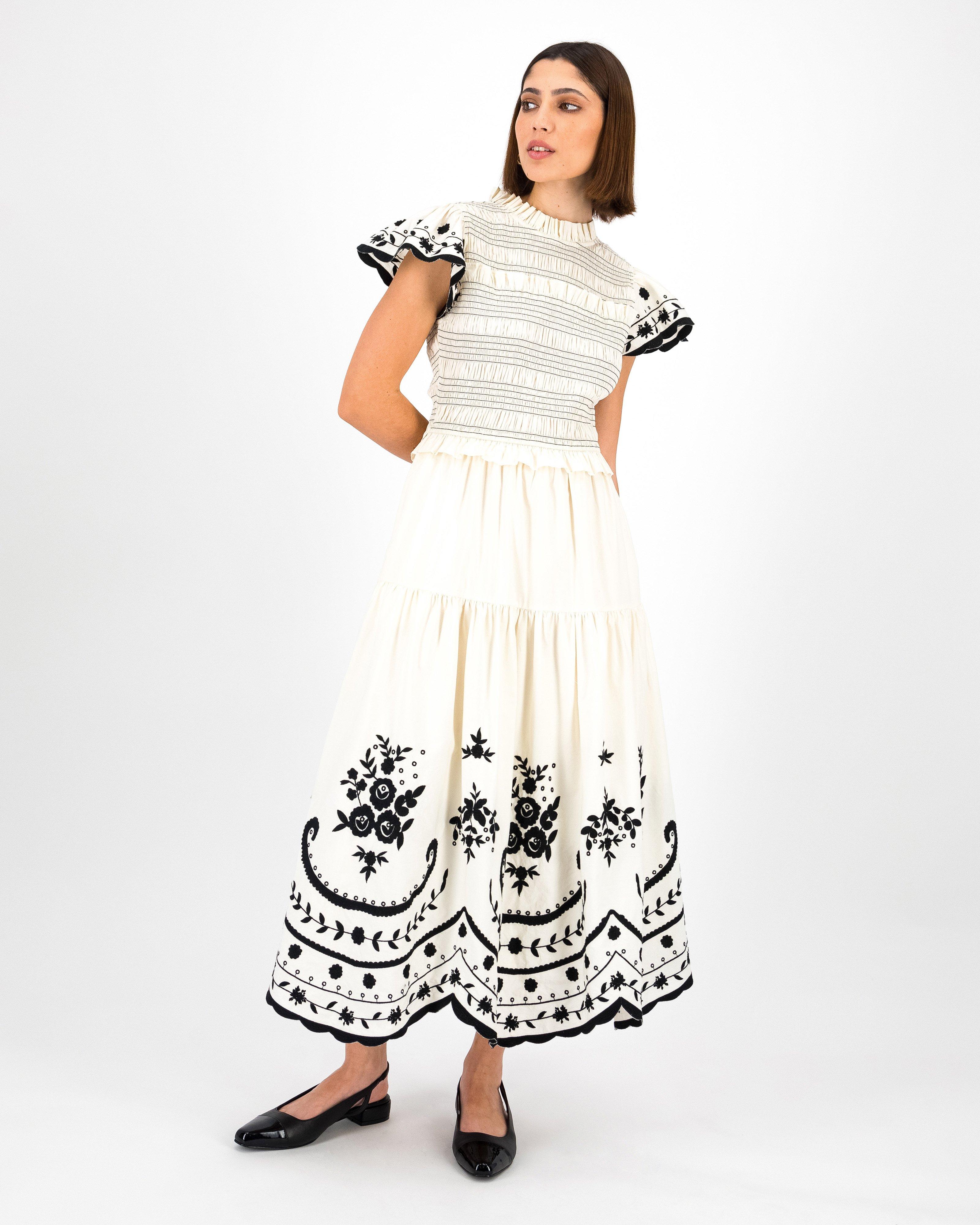 Sunny Embroidered Dress -  Milk
