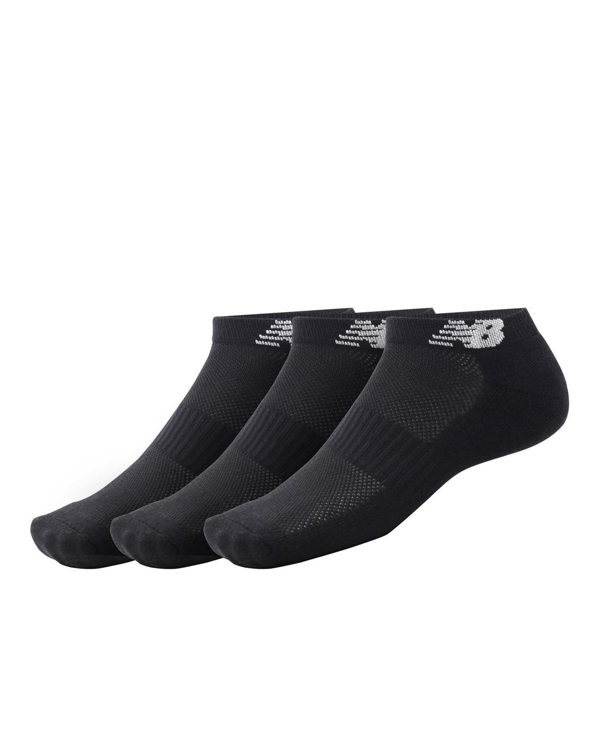 New Balance Core Cushioned No Show Socks - 3 Pack -  Black