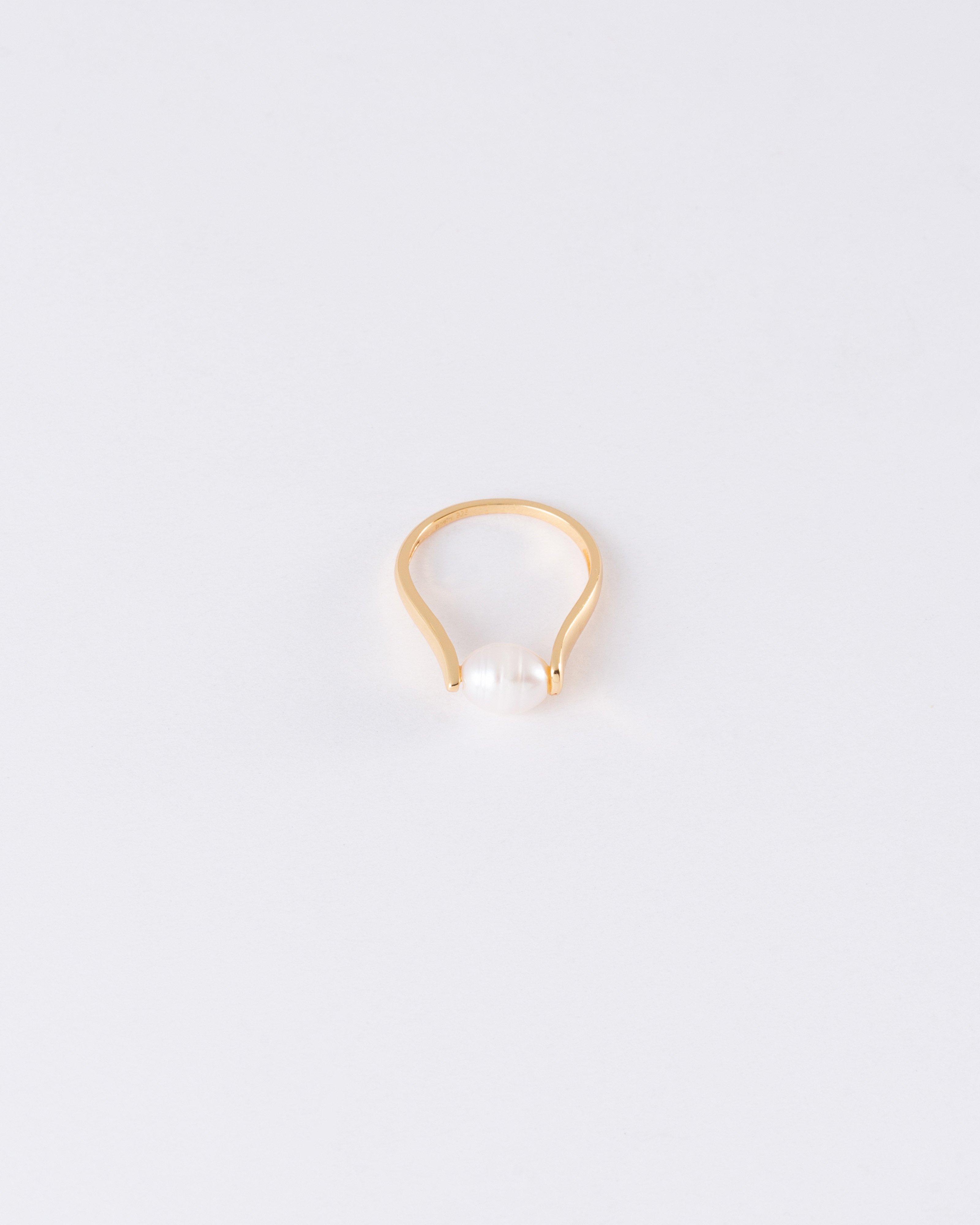 Sterling Silver Freshwater Pearl Ring -  Milk