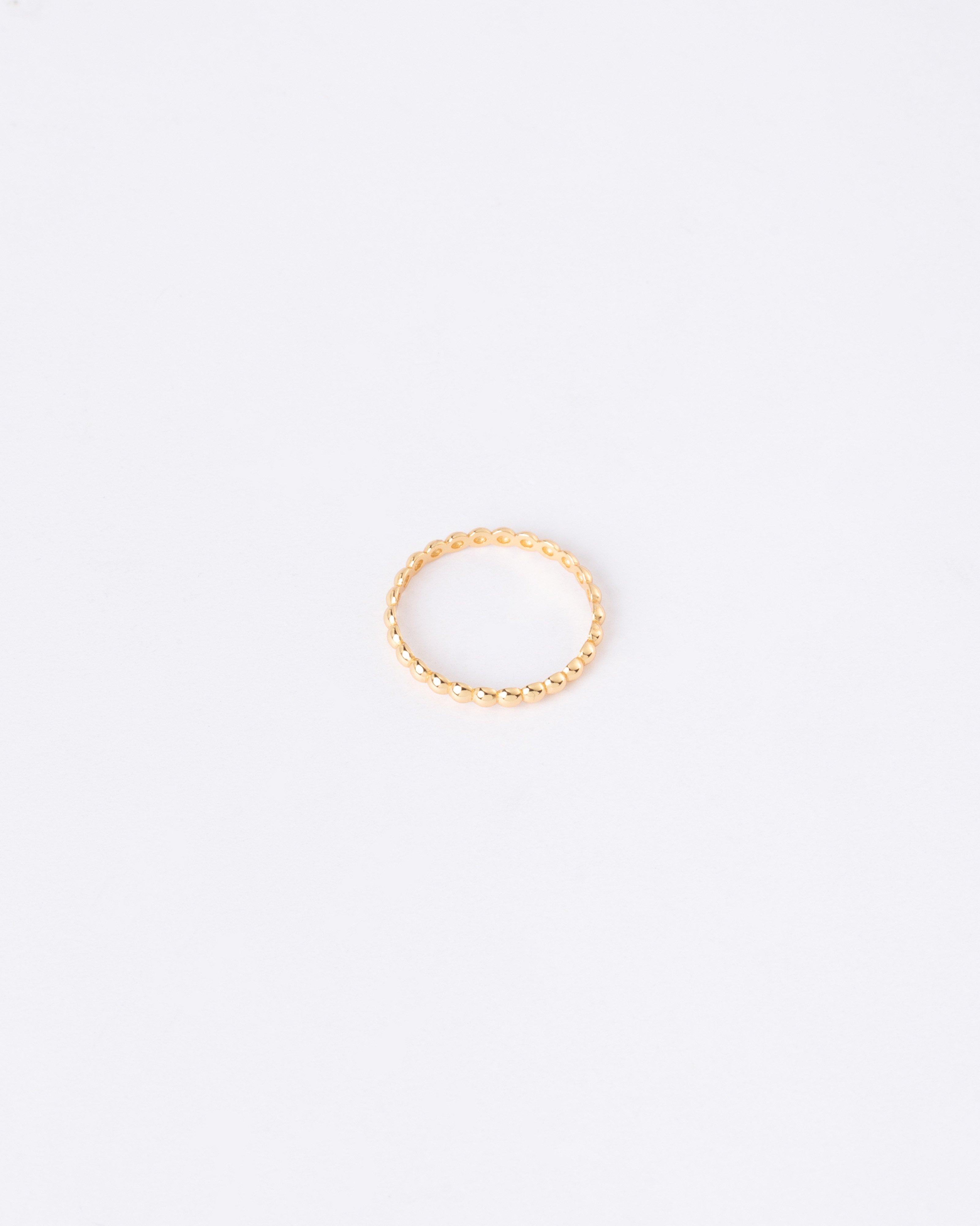 Sterling Silver Ball Ring -  Gold