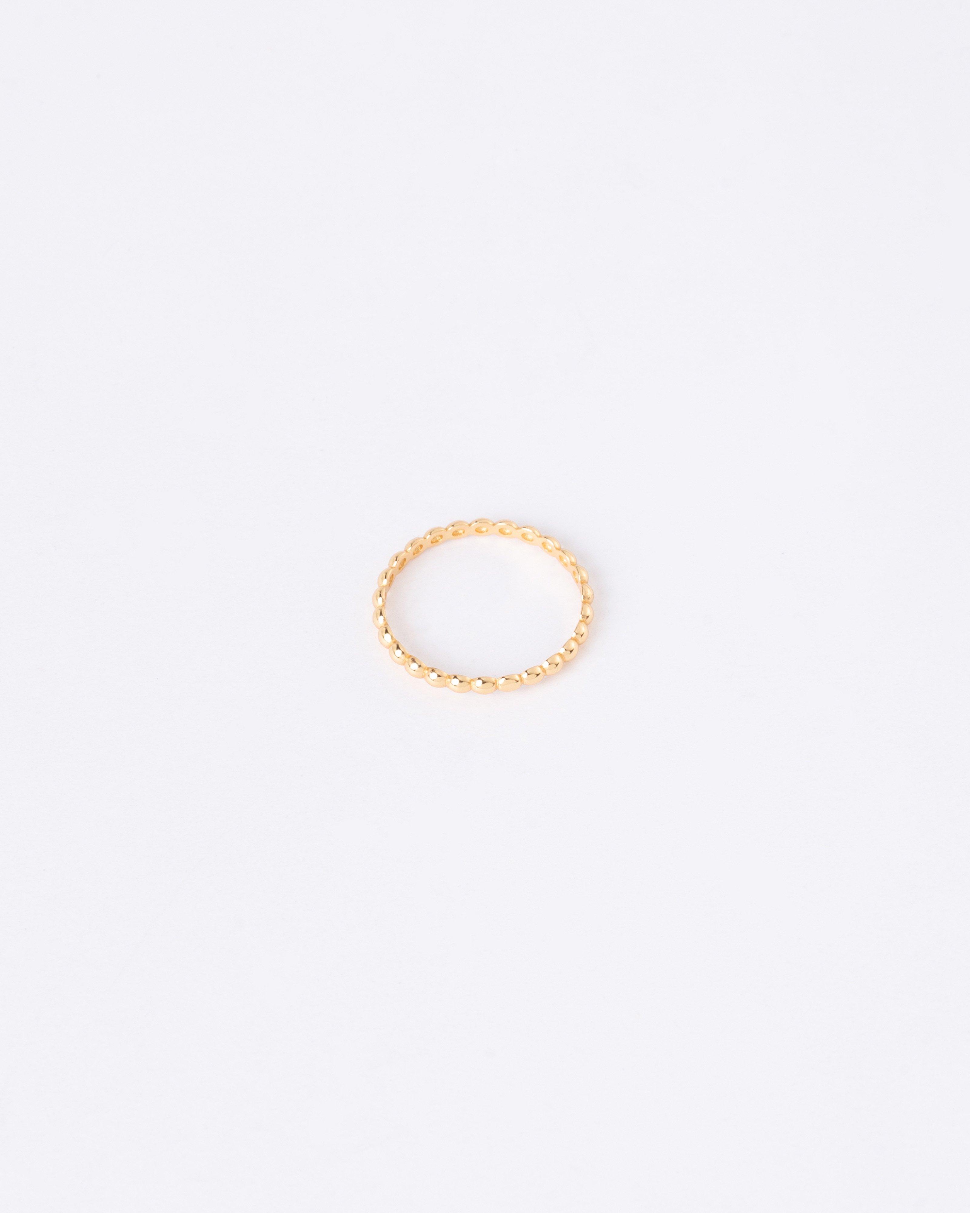 Sterling Silver Ball Ring -  Gold