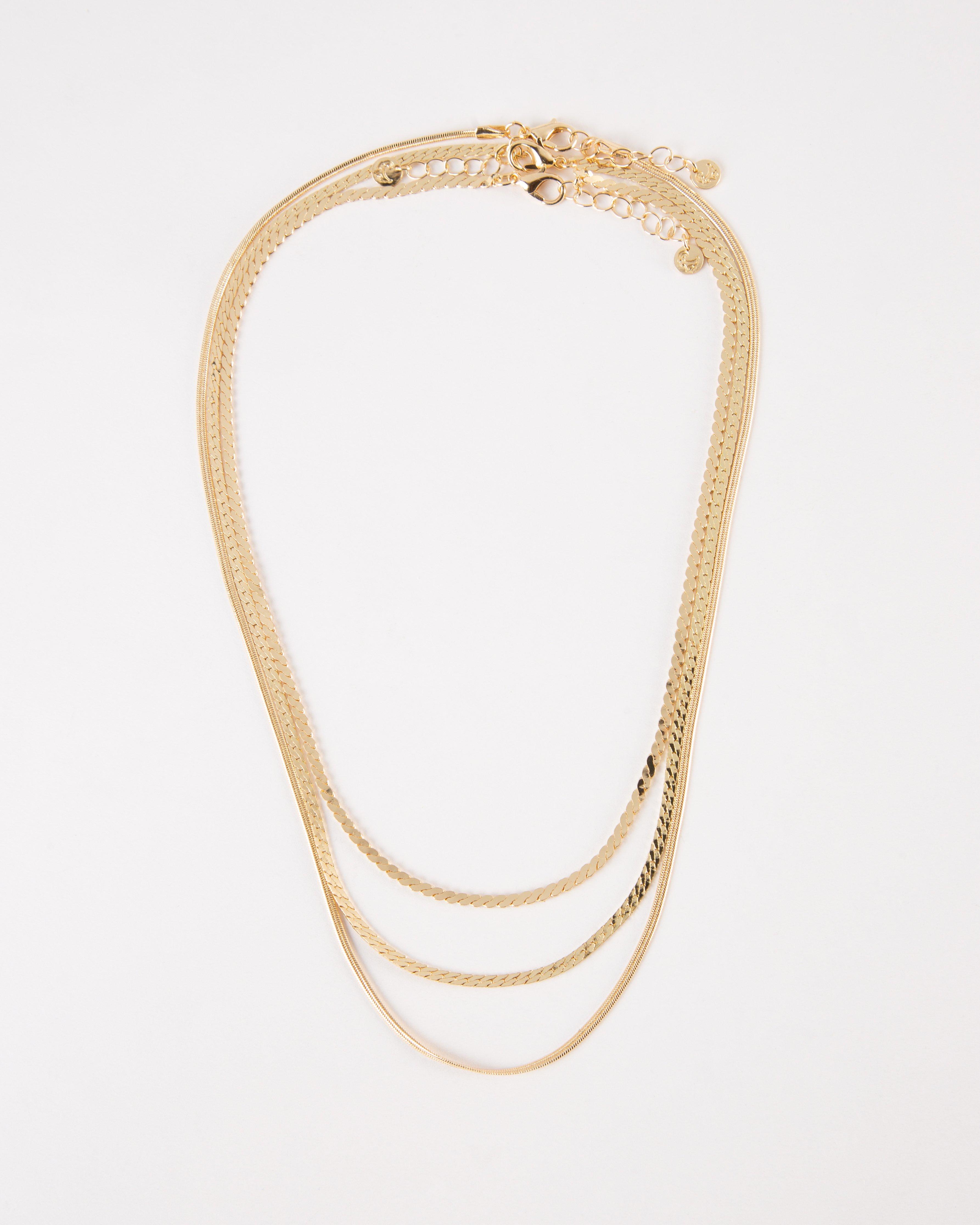 Women’s Three-Strand Snake Necklace  -  Gold