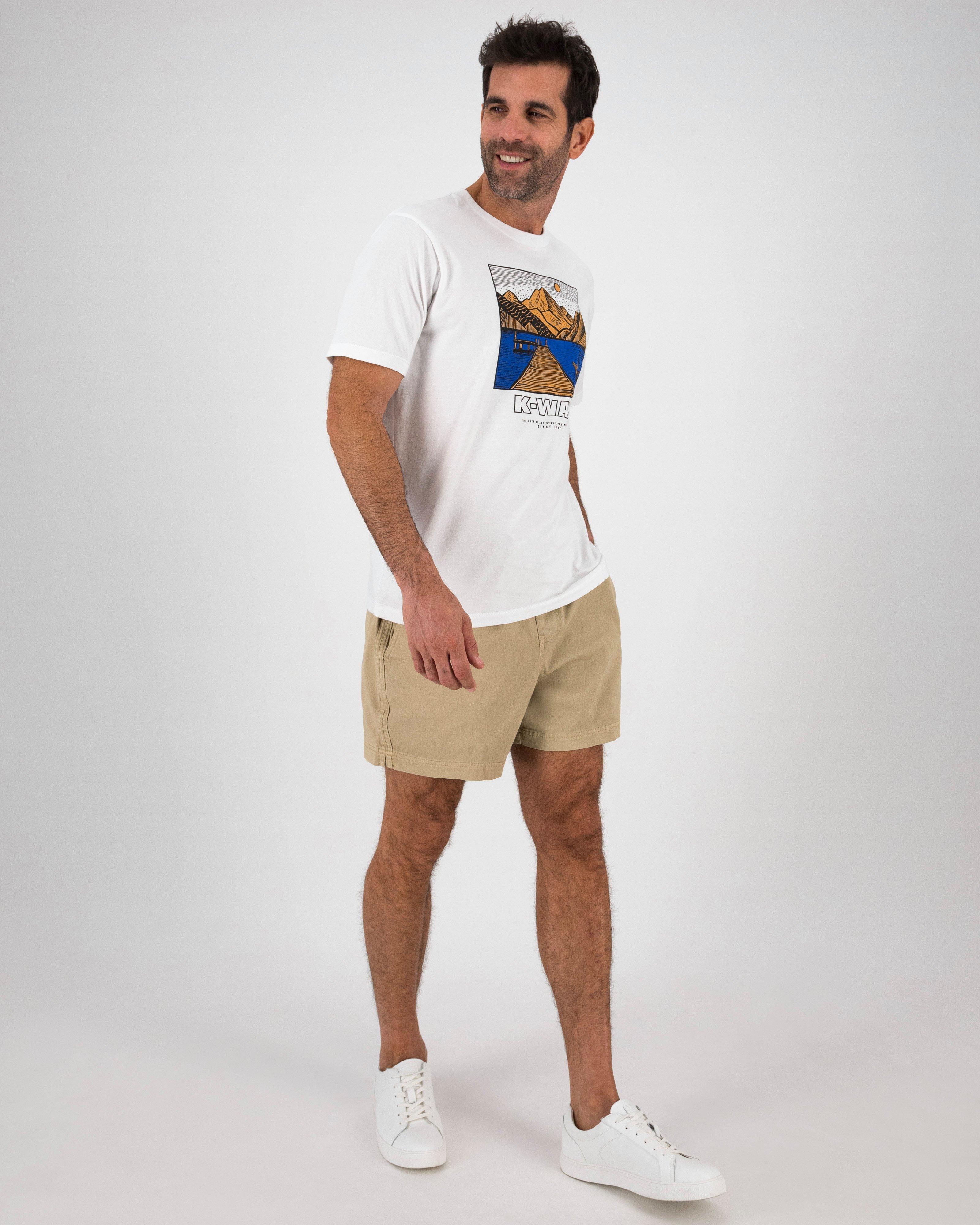 K-Way Elements Men’s 6-inch Court Shorts -  Stone