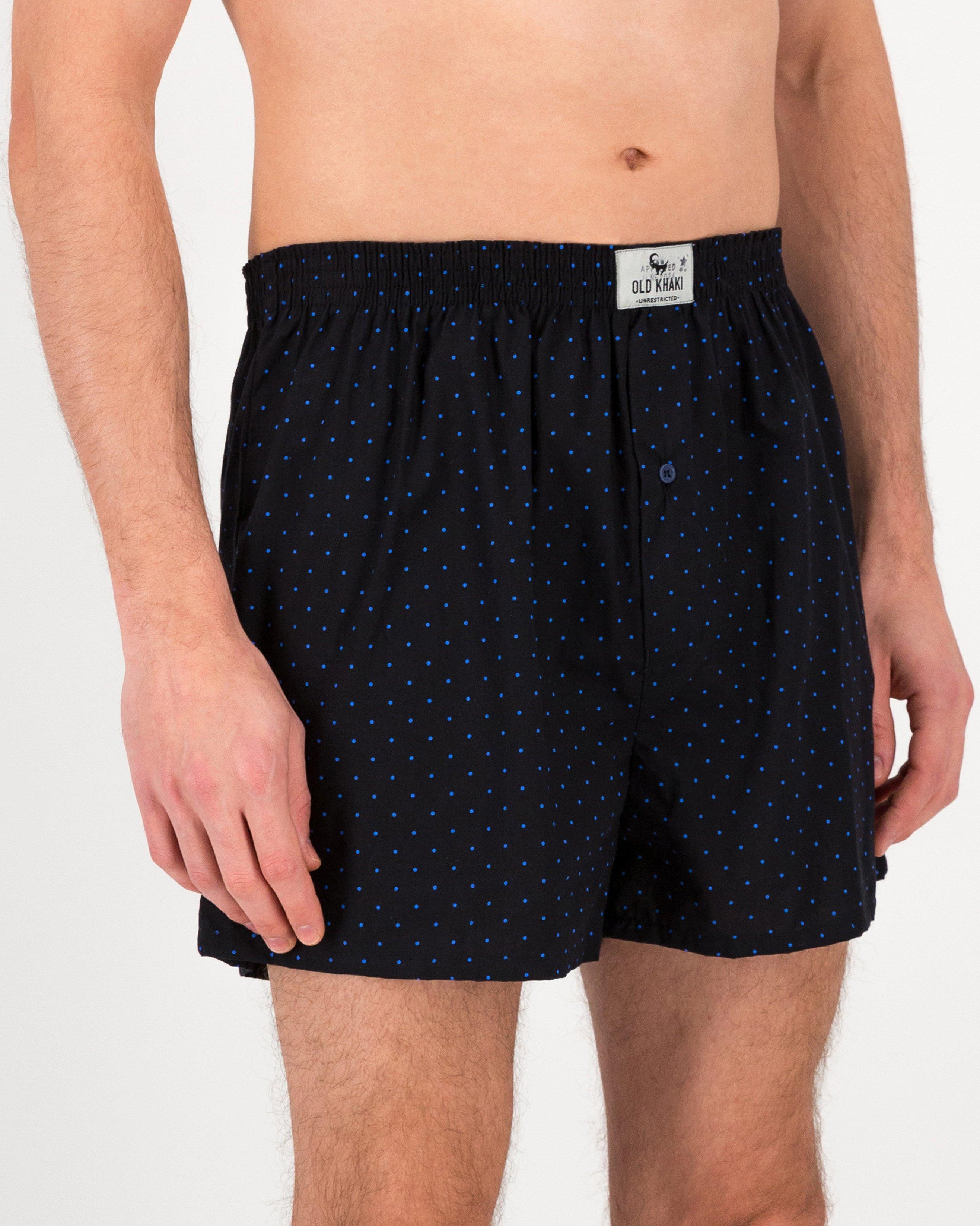 Men’s Woven Boxers 3-Pack  -  Blue