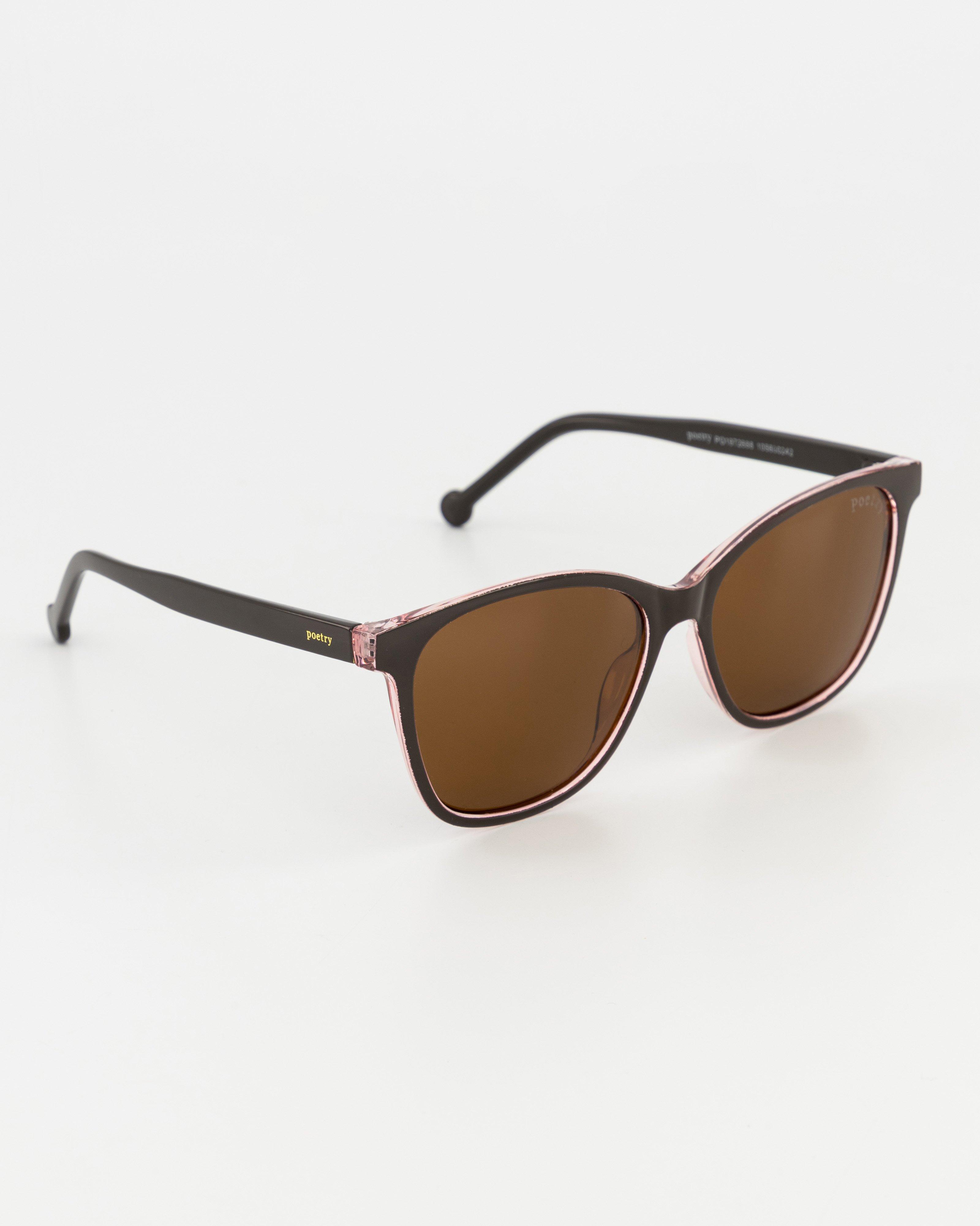 Oval Polarised Sunglasses  -  Brown