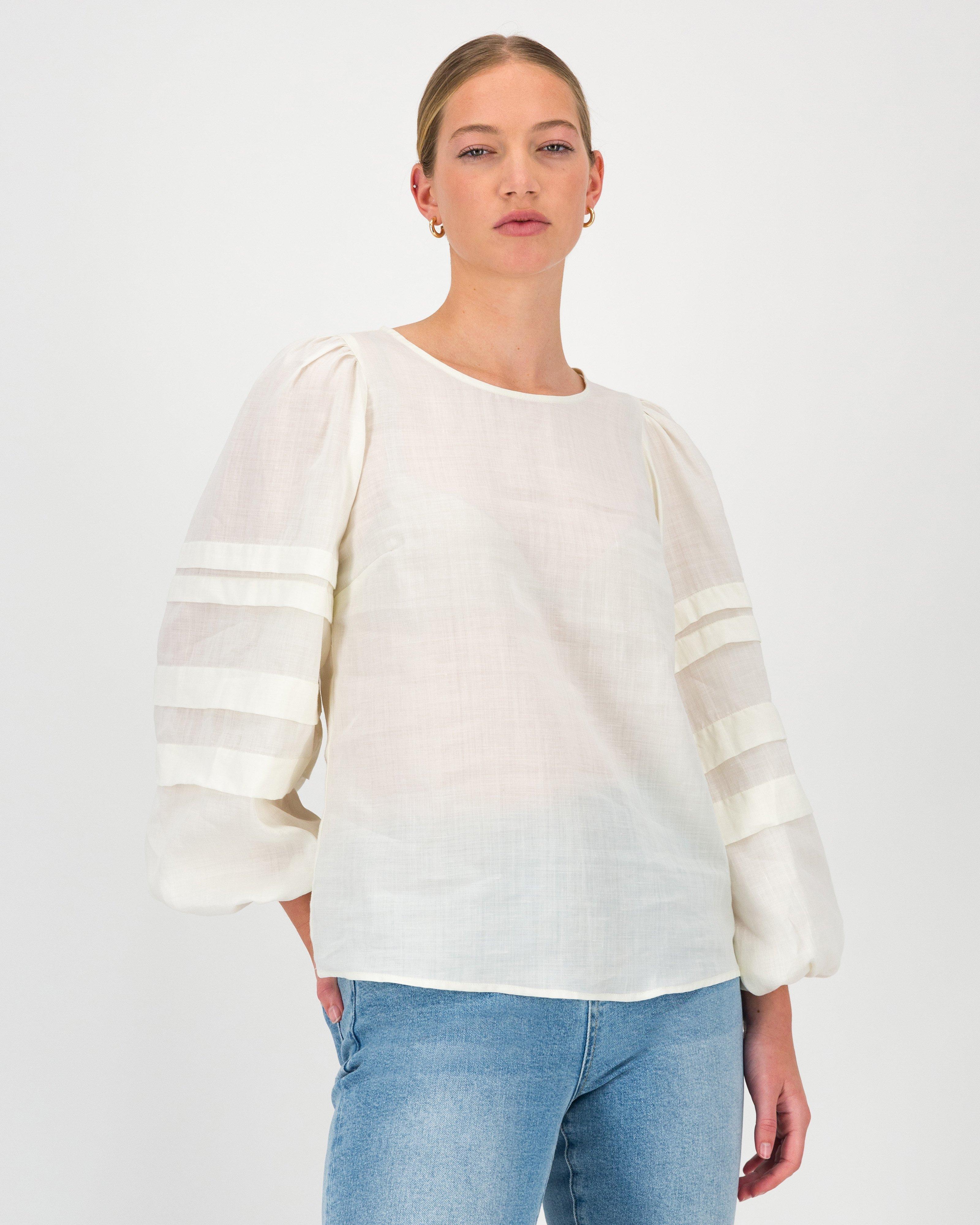 Chris Round Neck Blouse -  Milk