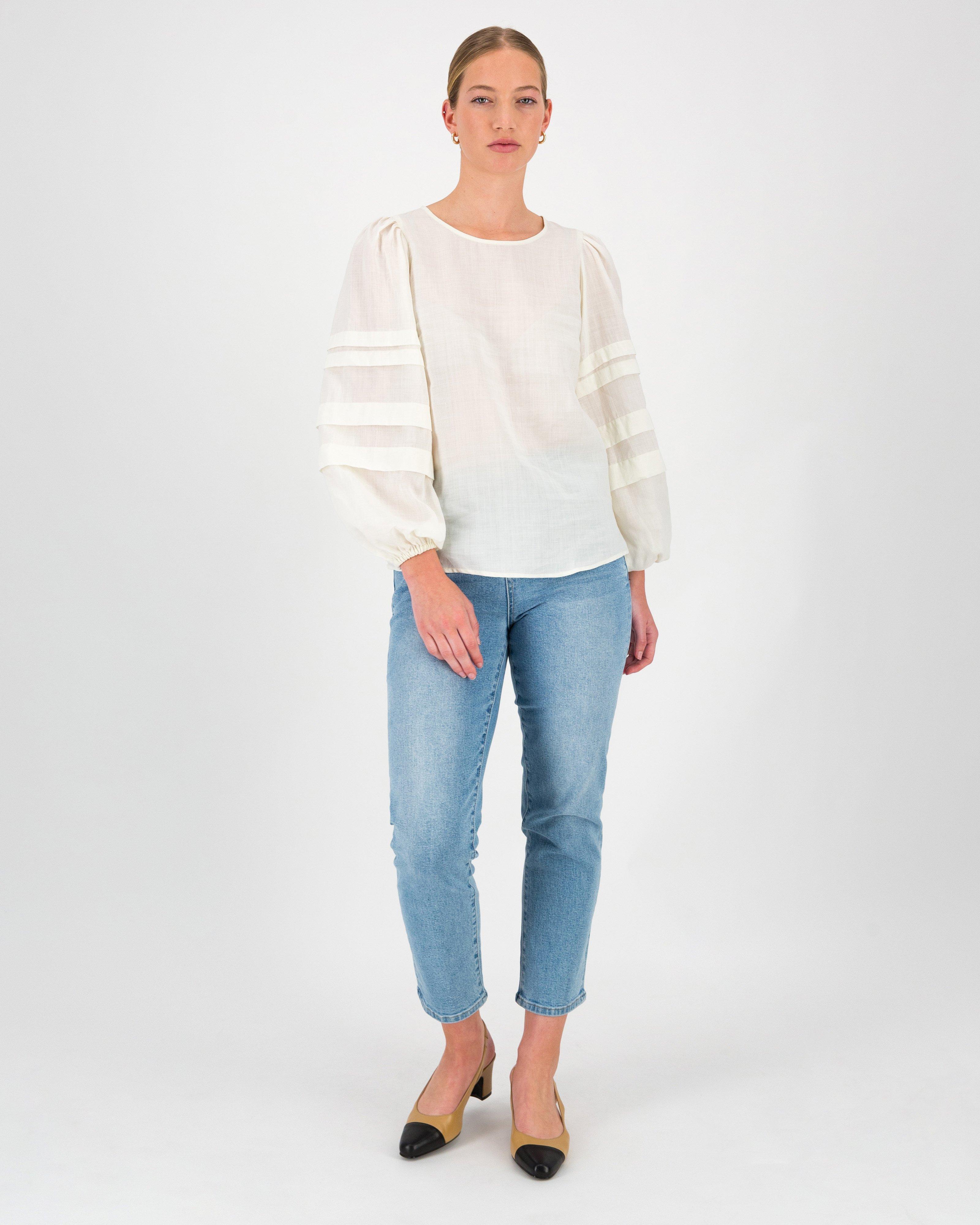 Chris Round Neck Blouse -  Milk