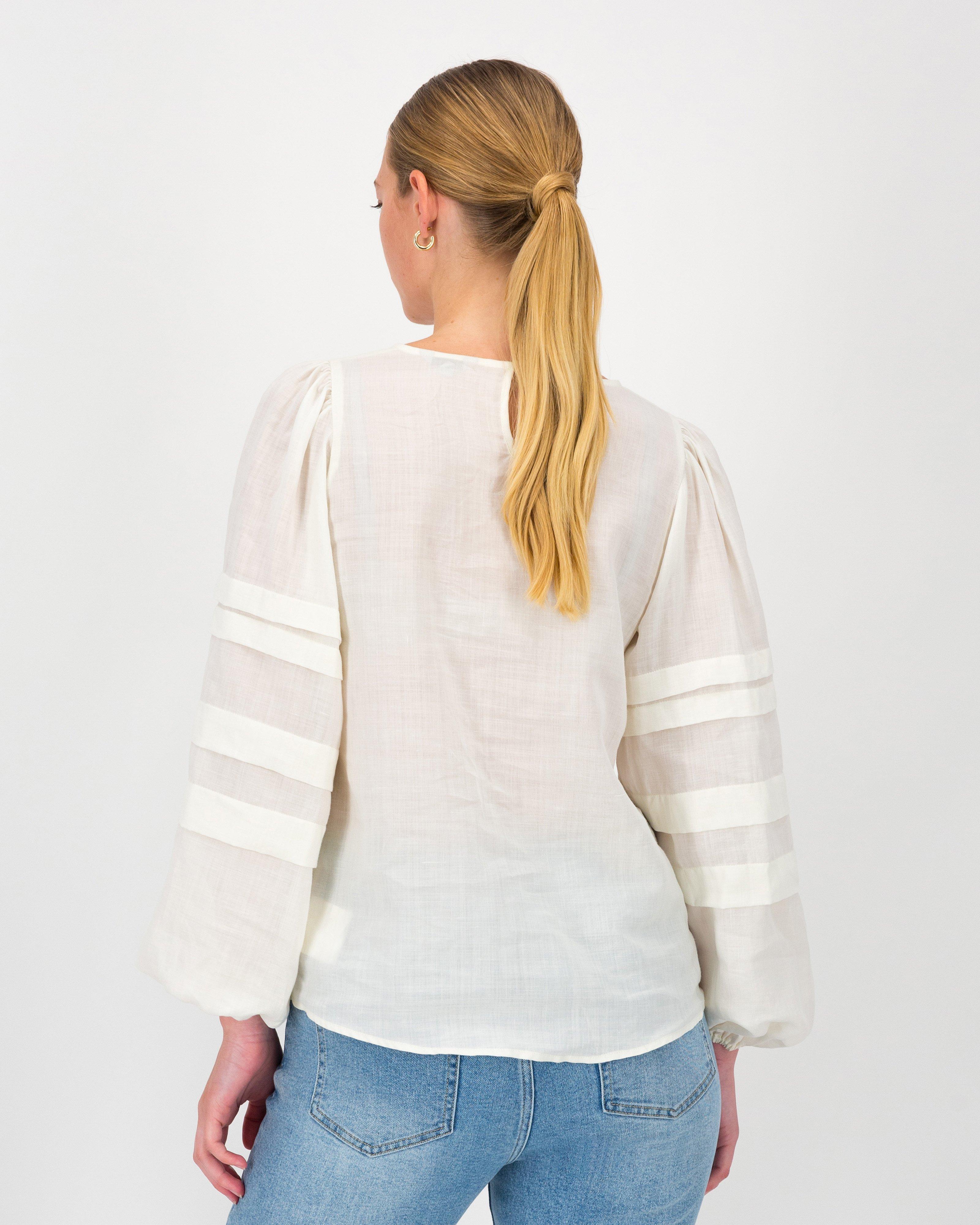 Chris Round Neck Blouse -  Milk