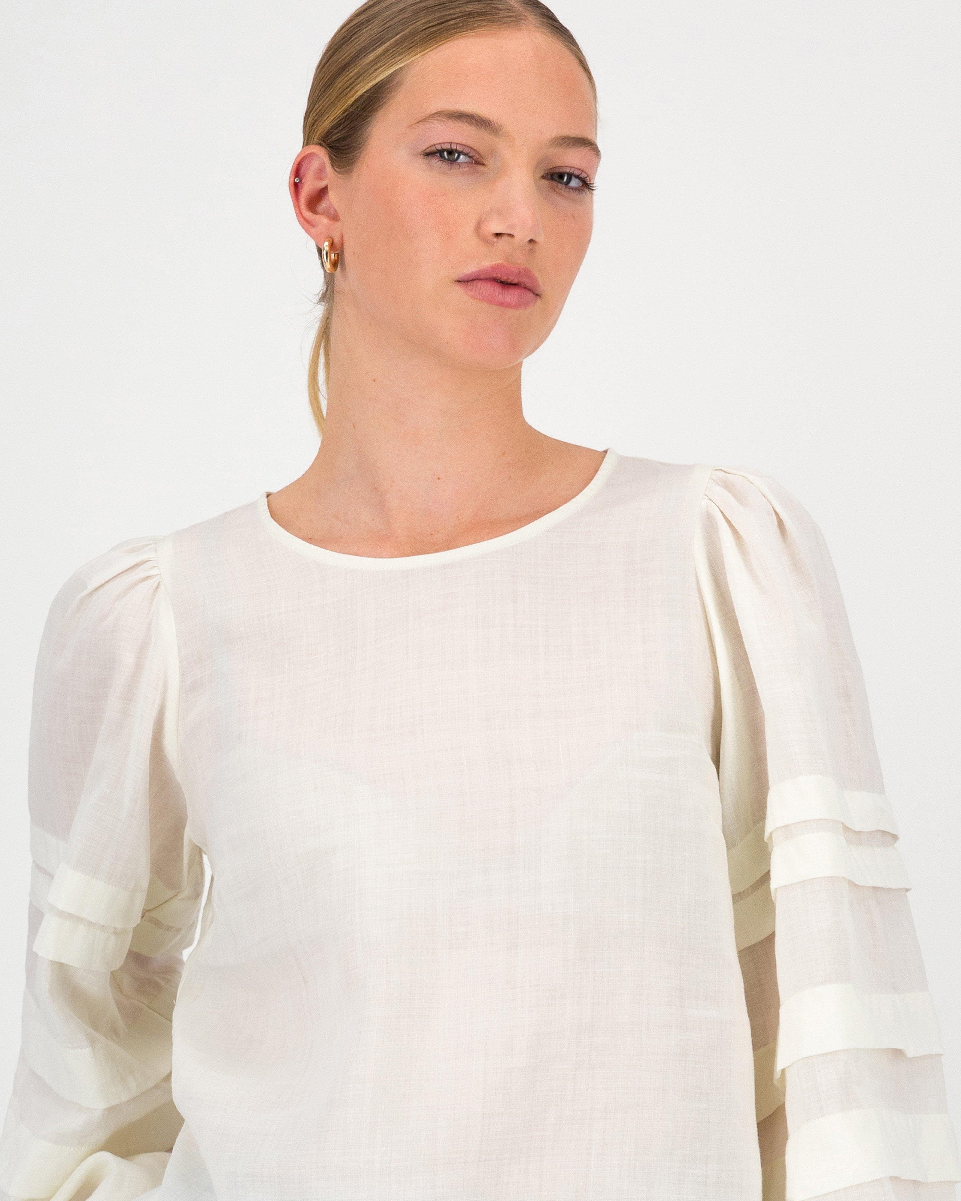 Chris Round Neck Blouse -  Milk