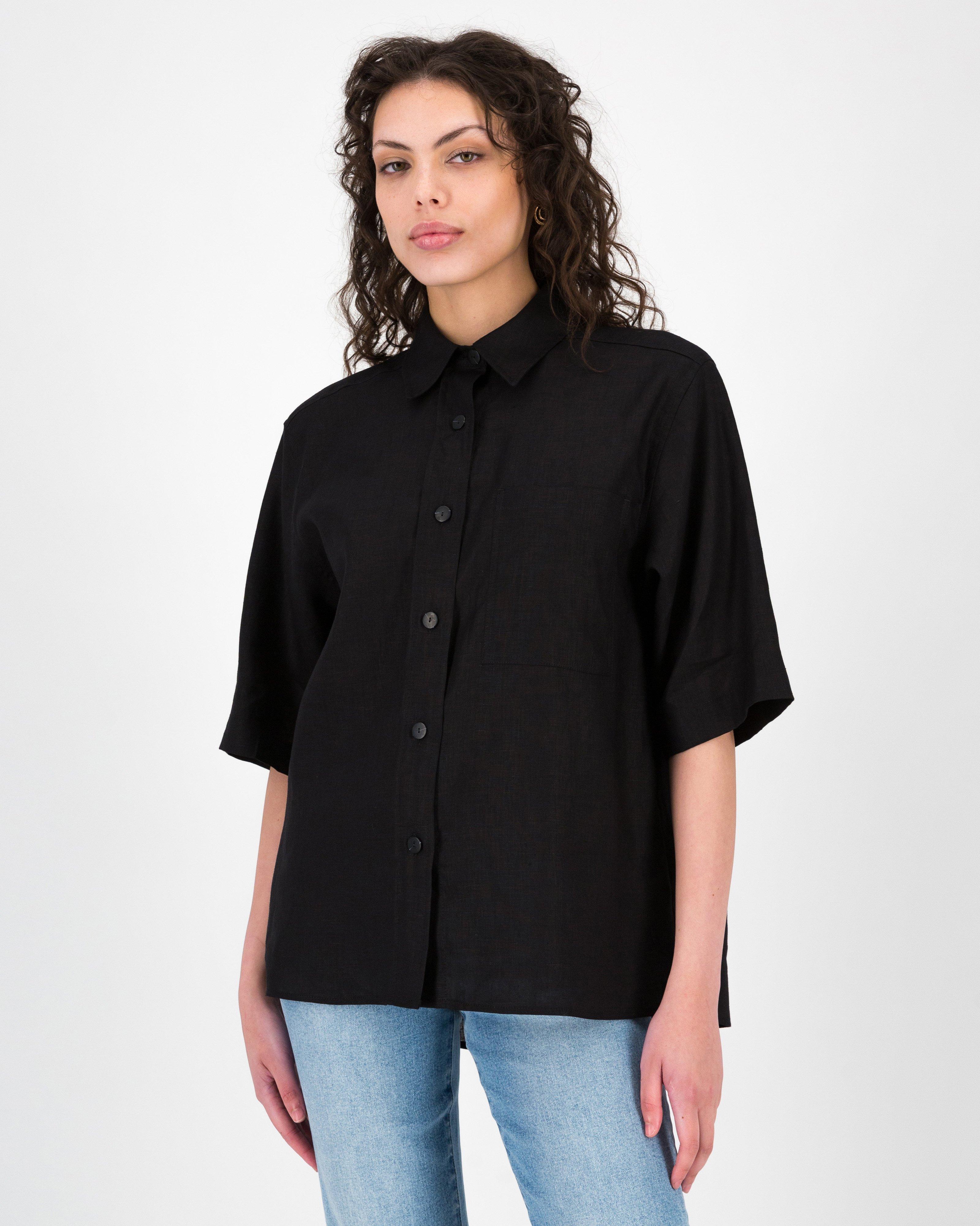 Celina Easy Linen Shirt -  Charcoal