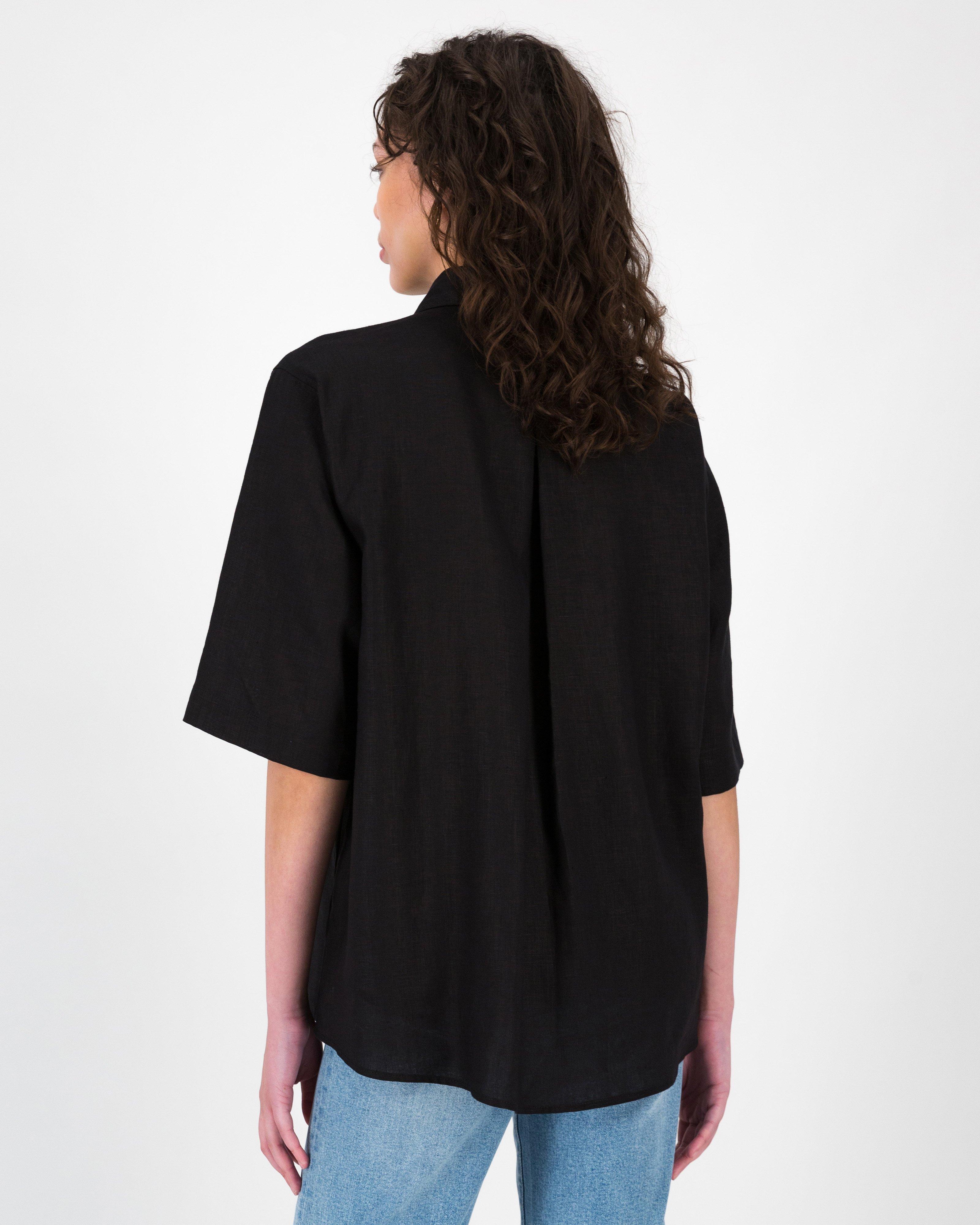 Celina Easy Linen Shirt -  Charcoal