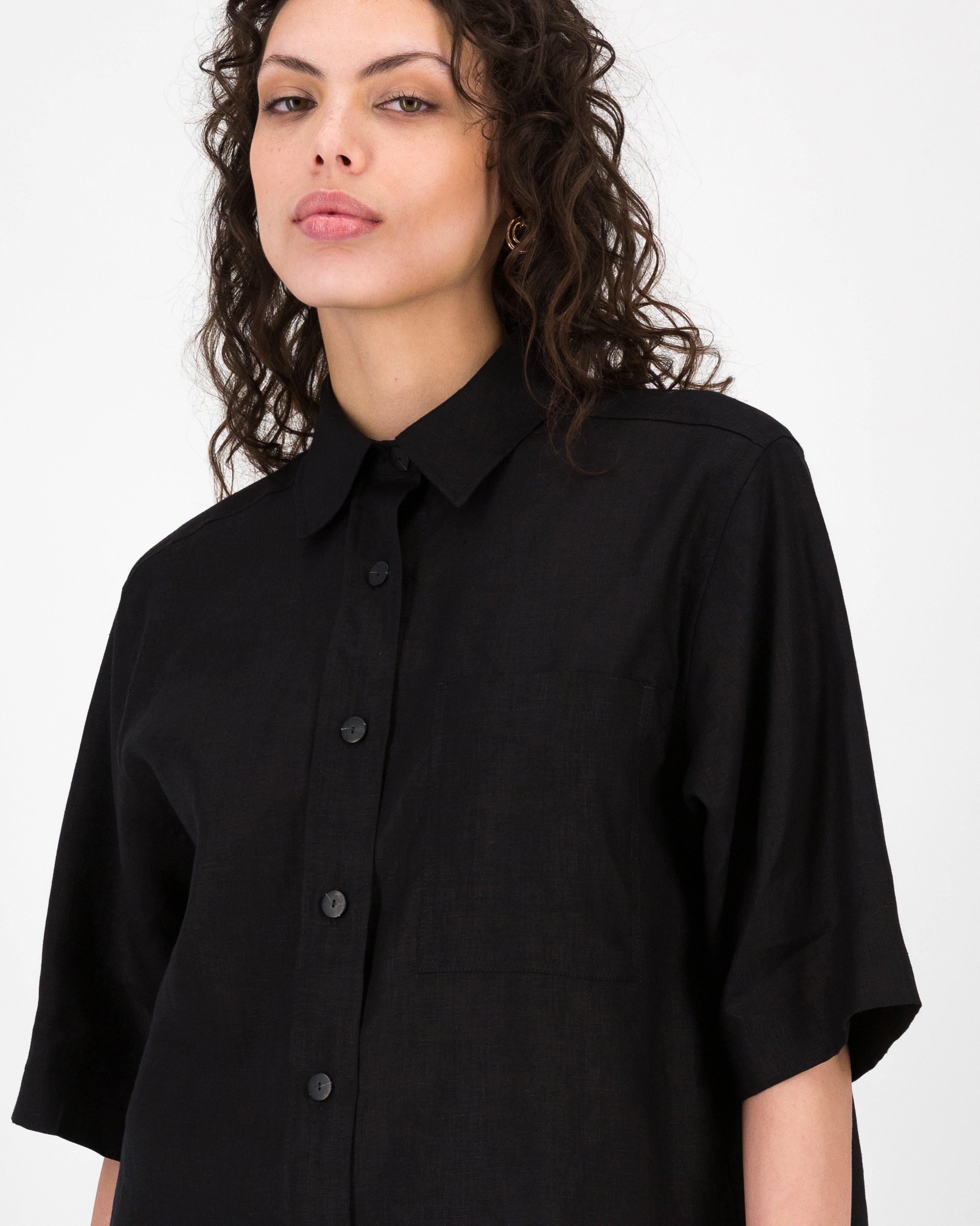 Celina Easy Linen Shirt -  Charcoal