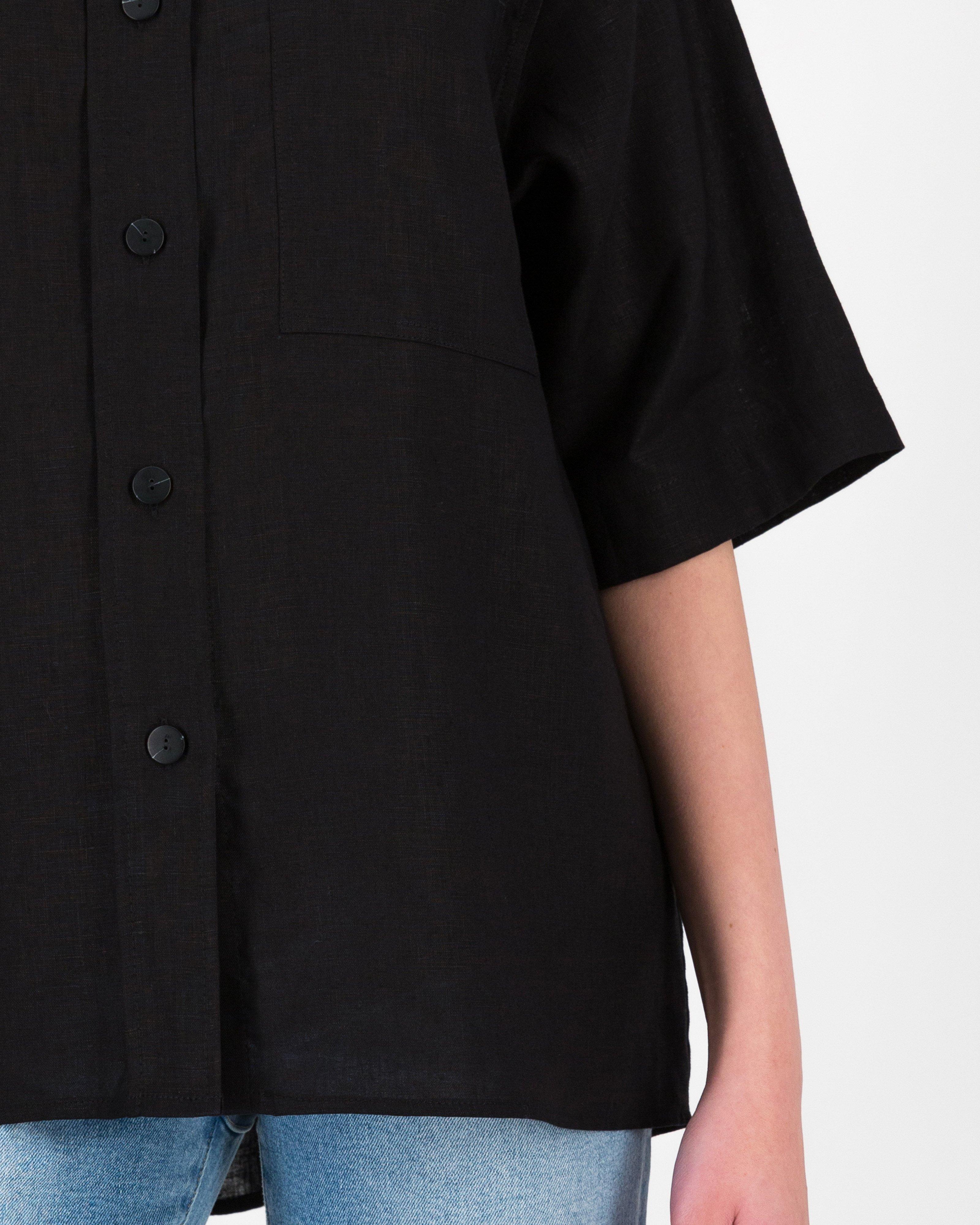 Celina Easy Linen Shirt -  Charcoal