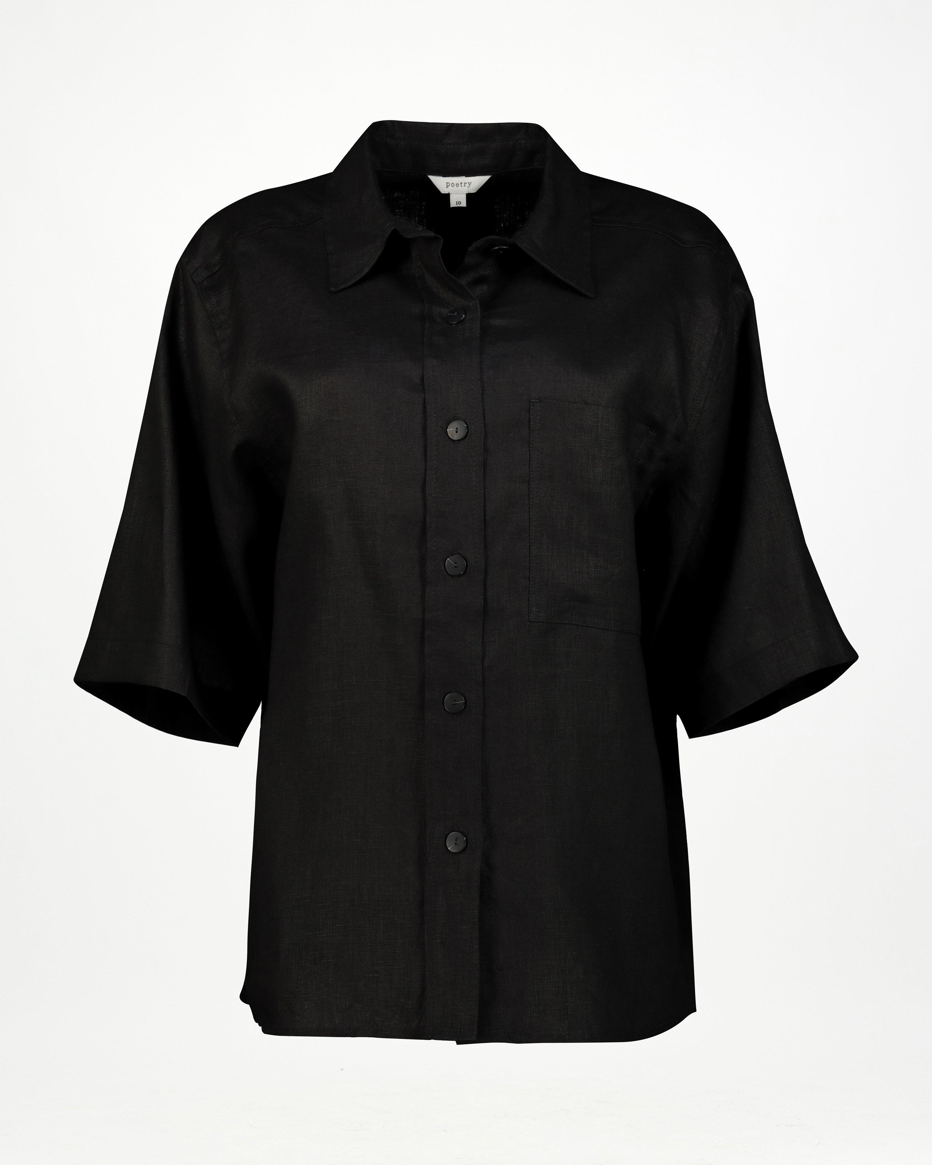 Celina Easy Linen Shirt -  Charcoal