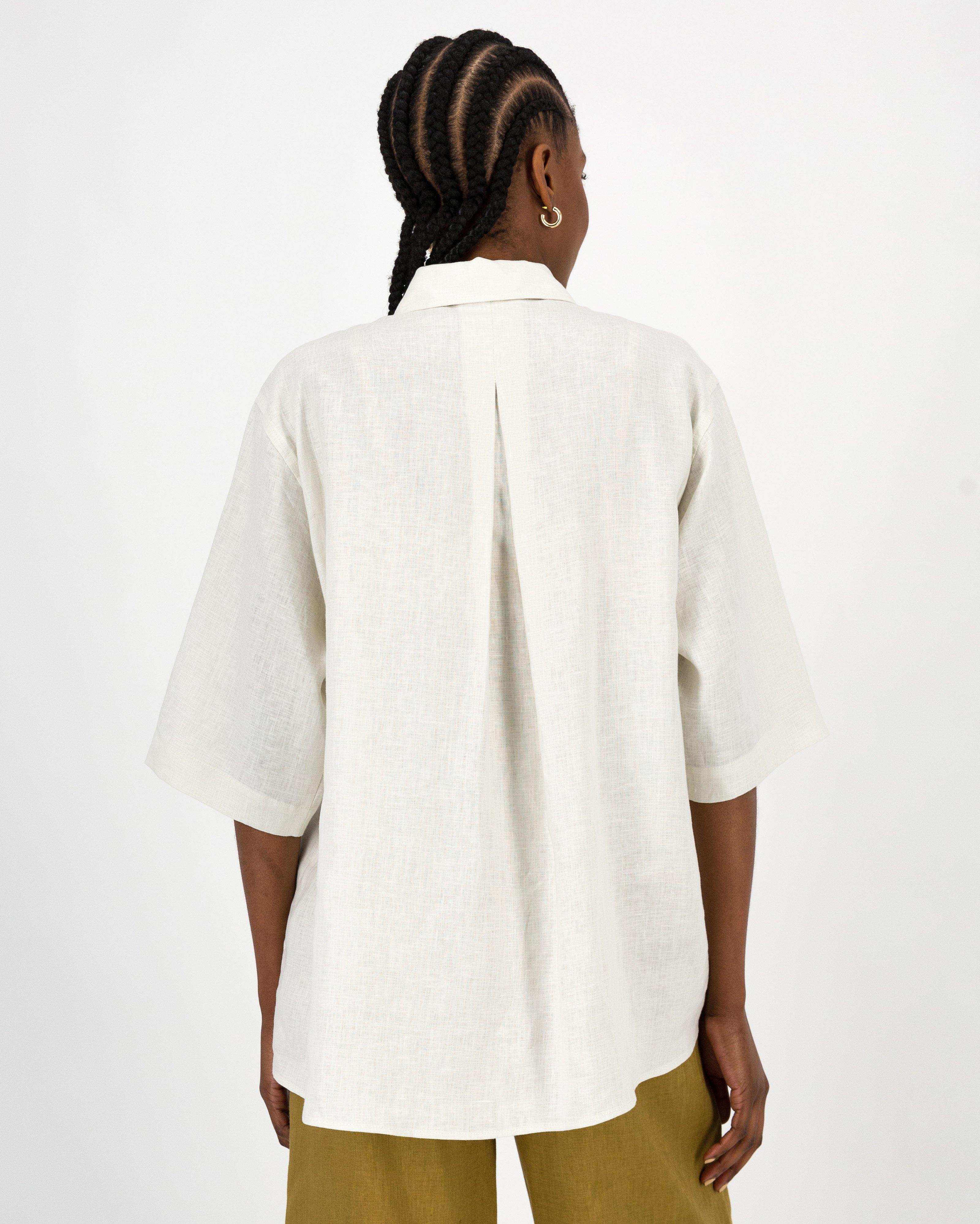 Celina Easy Linen Shirt -  Stone