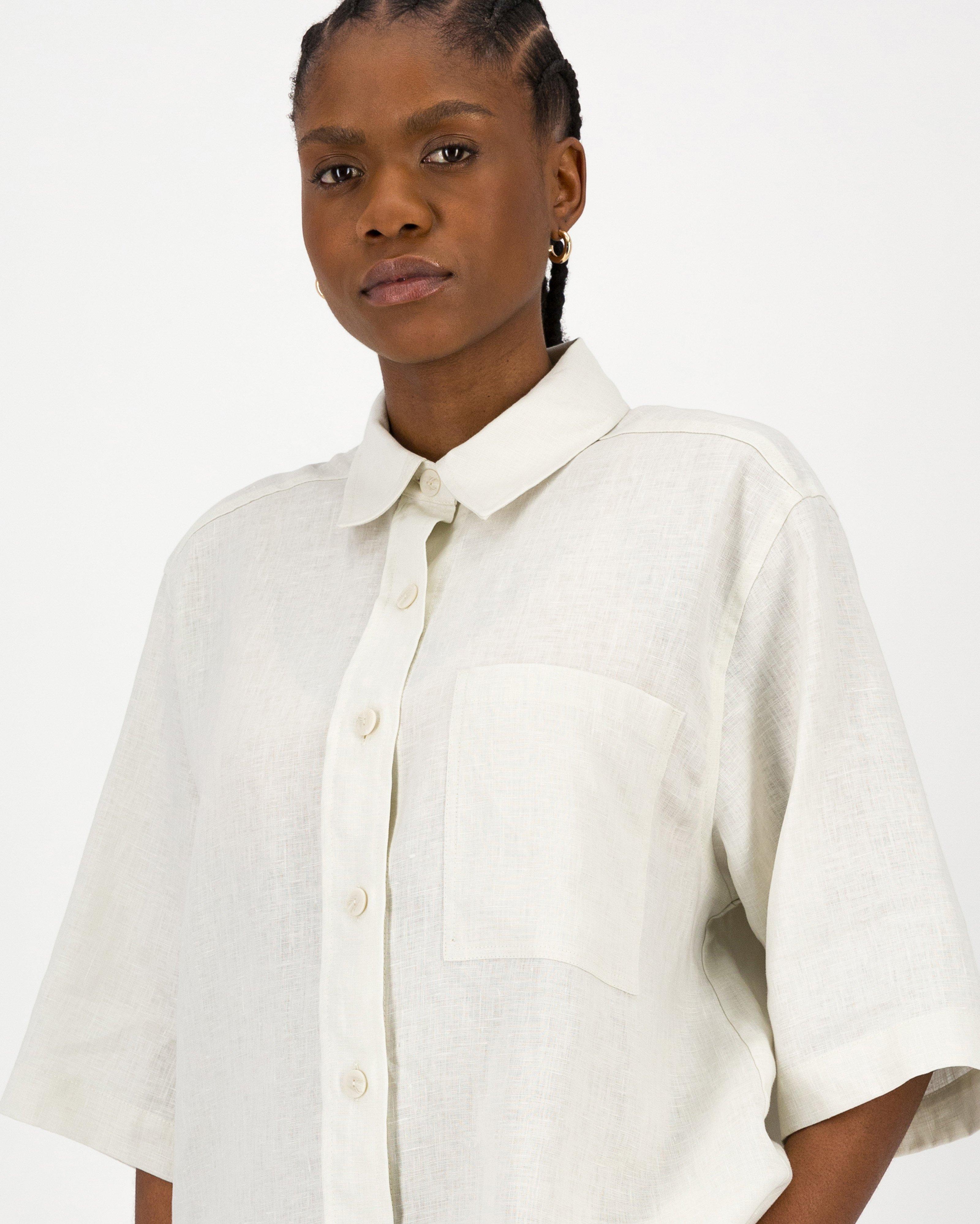 Celina Easy Linen Shirt -  Stone