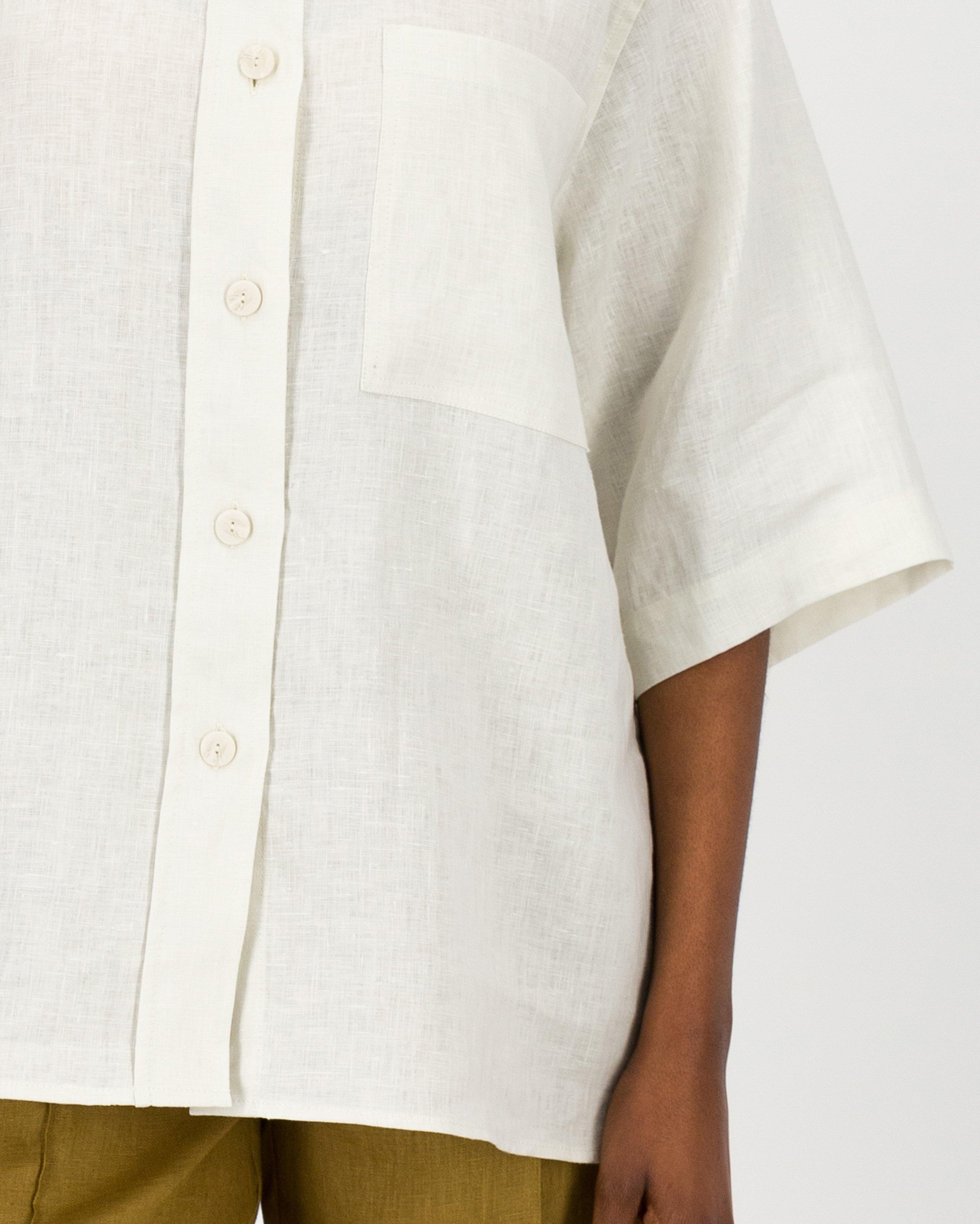 Celina Easy Linen Shirt -  Stone