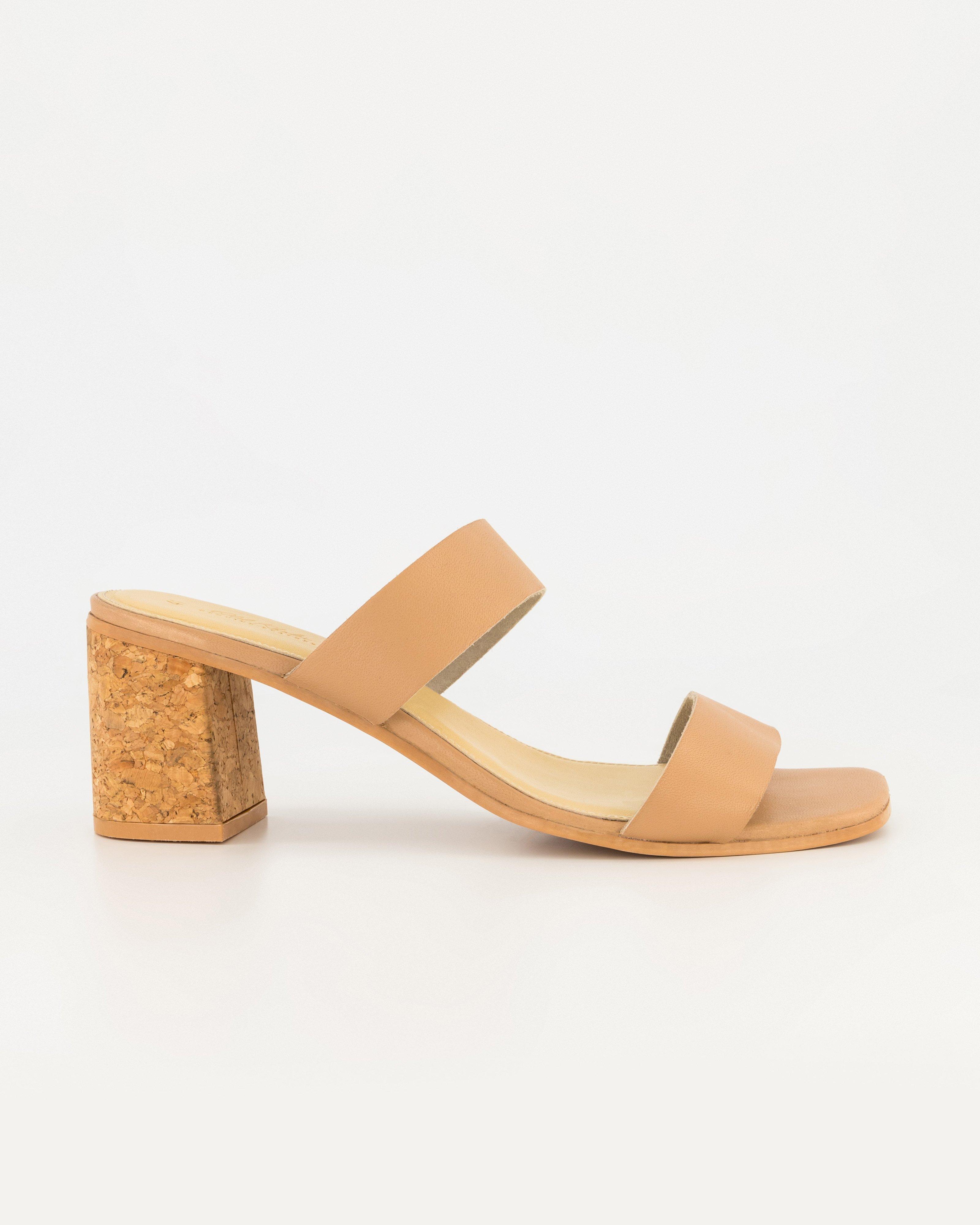 Women’s Casidy Leather Cork Heel  -  Camel