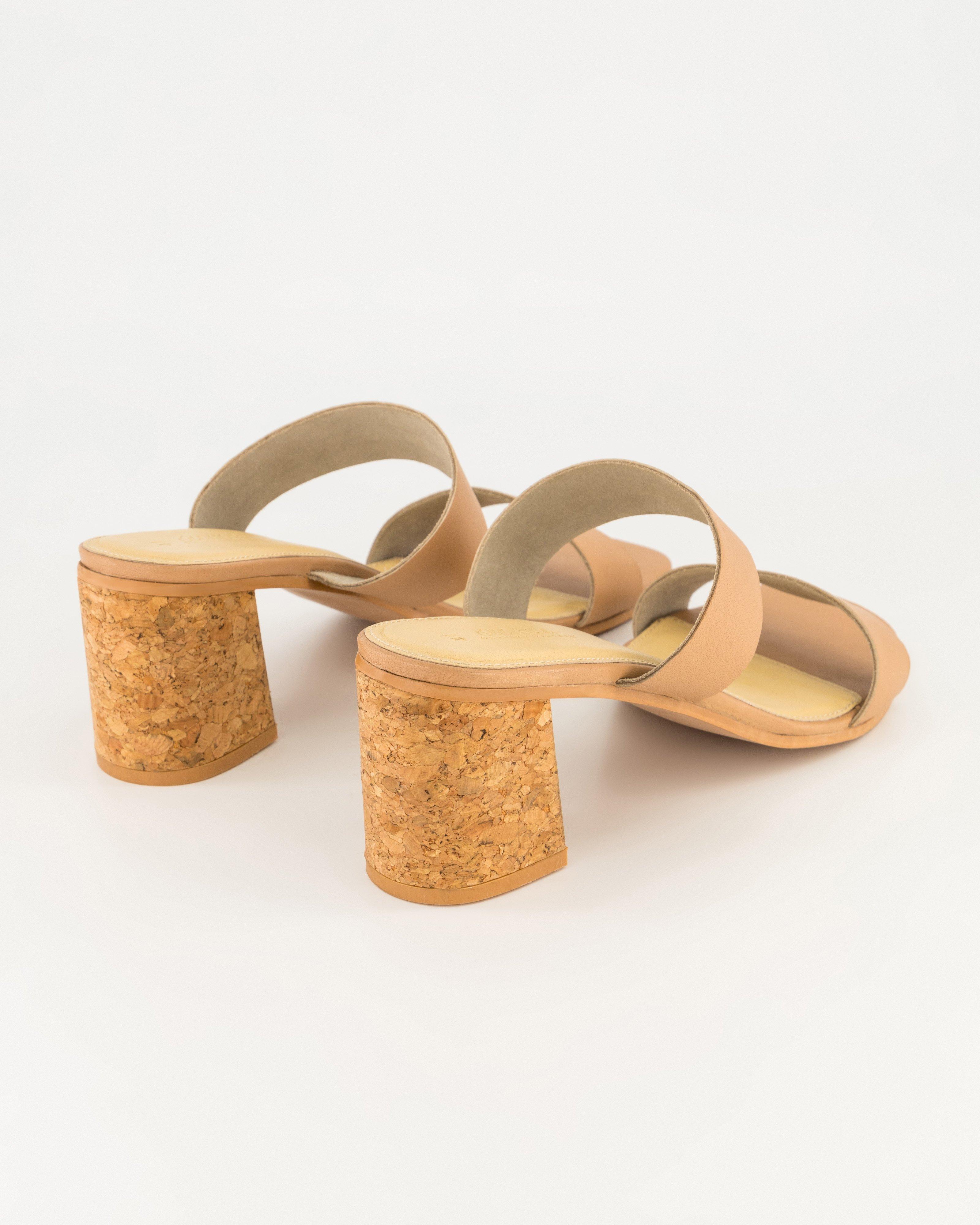 Women’s Casidy Leather Cork Heel  -  Camel