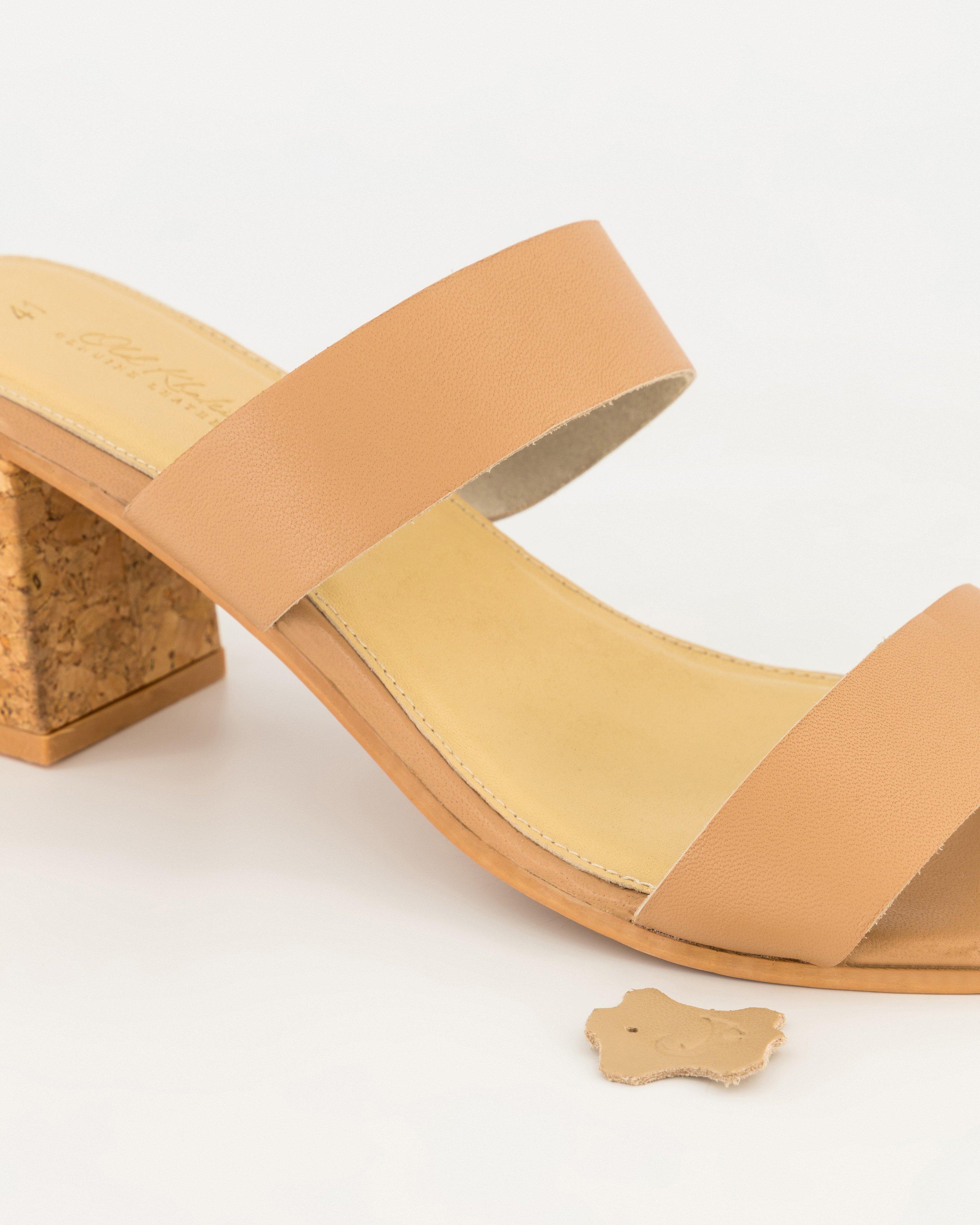 Women’s Casidy Leather Cork Heel  -  Camel