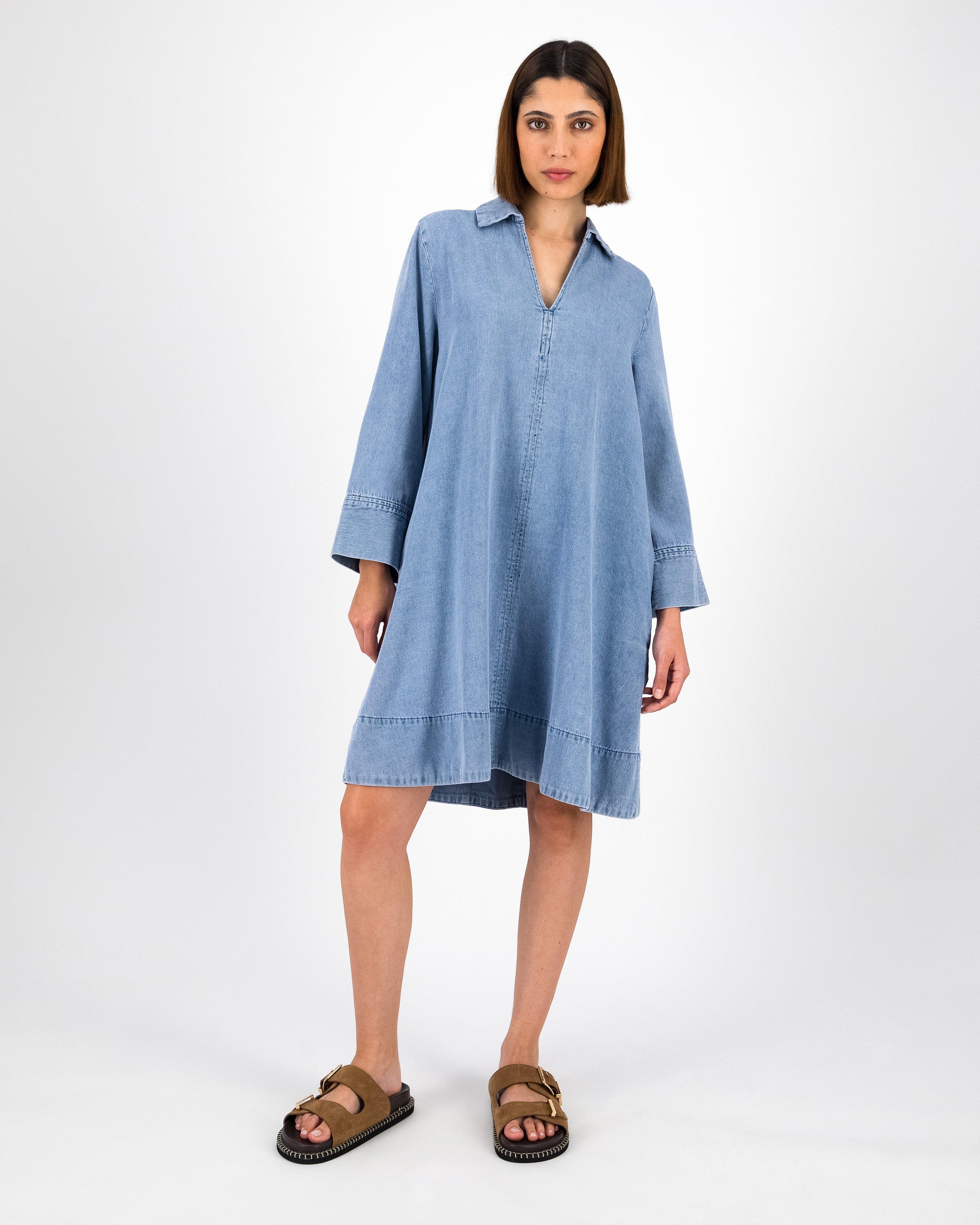 Sasha Denim Dress -  Blue