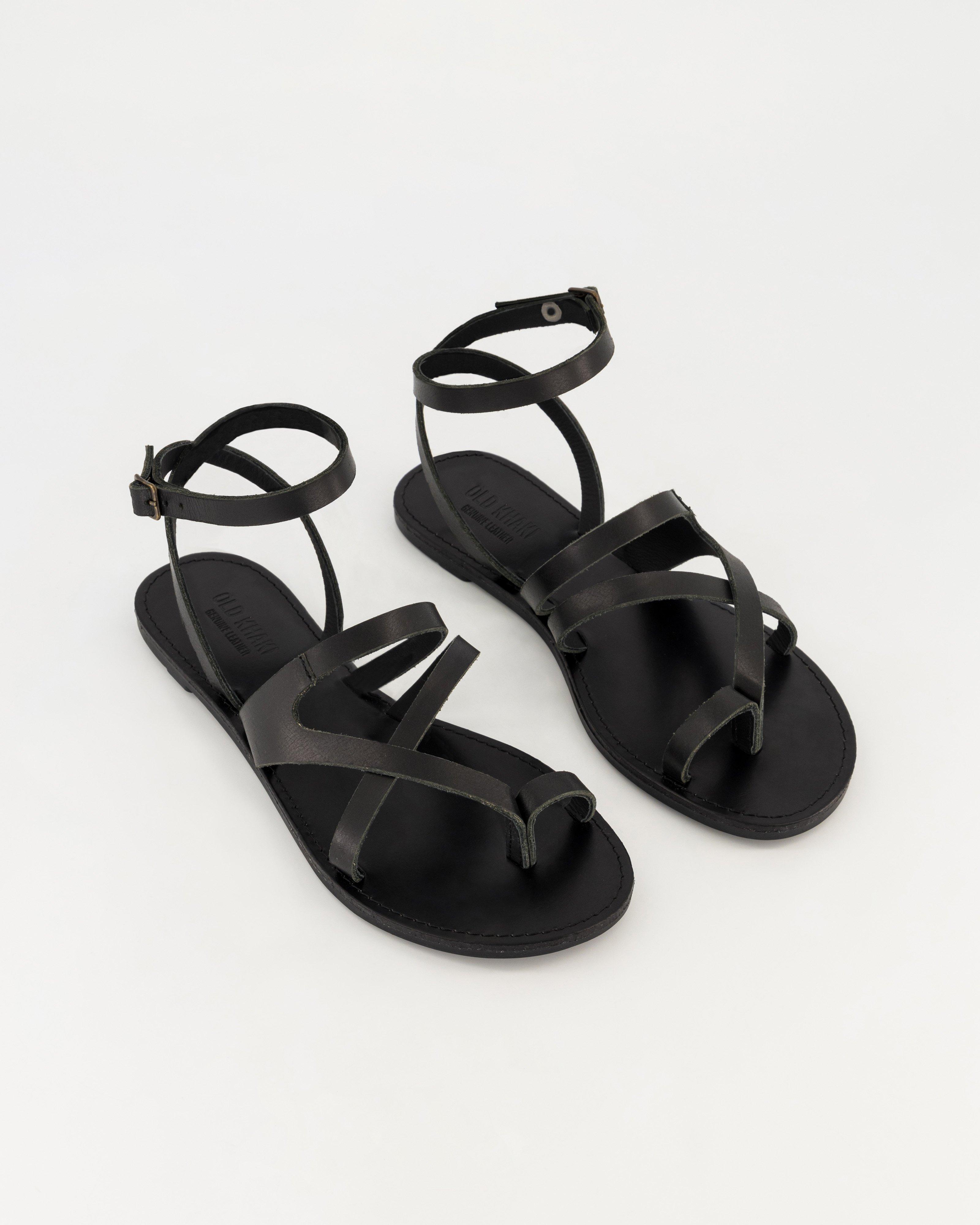 Women’s Gemma Strappy Leather Sandal  -  Black