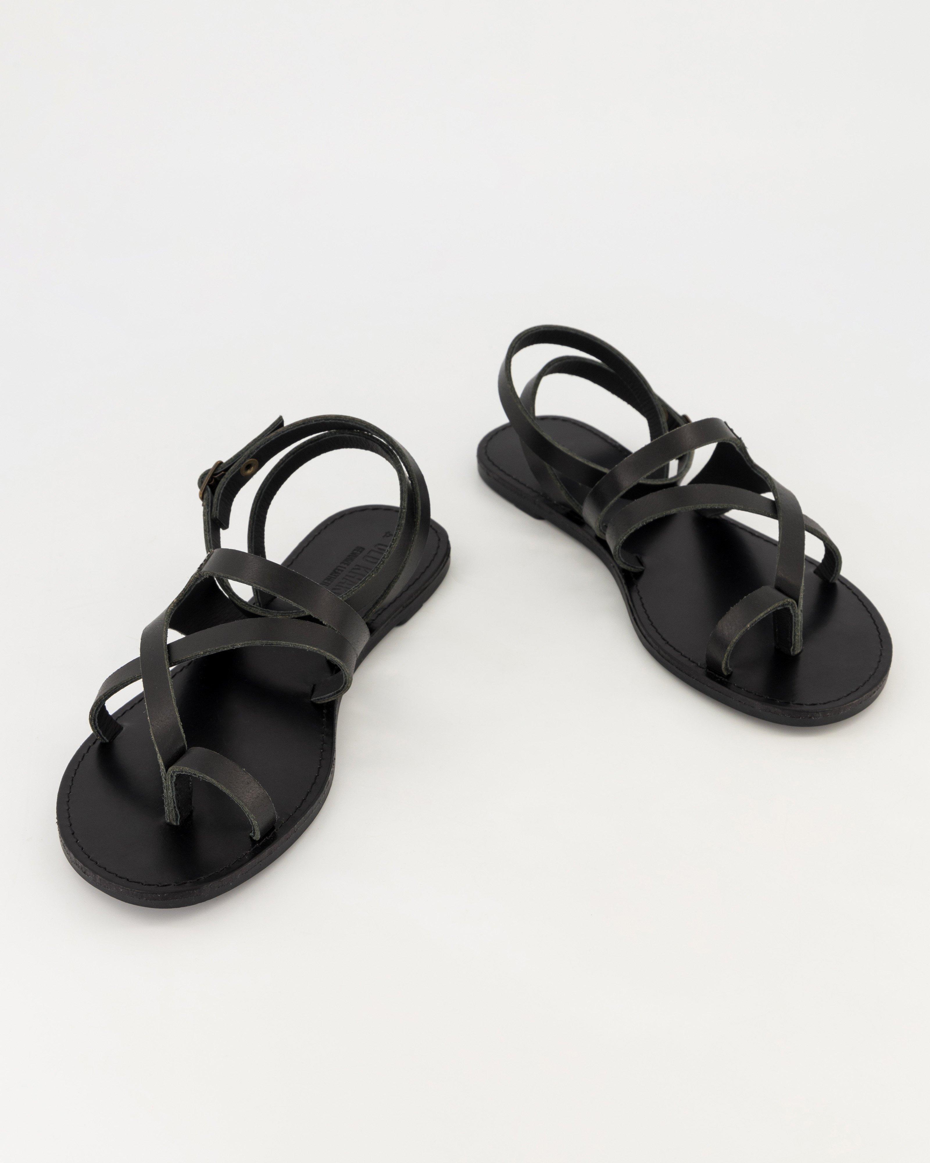 Women’s Gemma Strappy Leather Sandal  -  Black