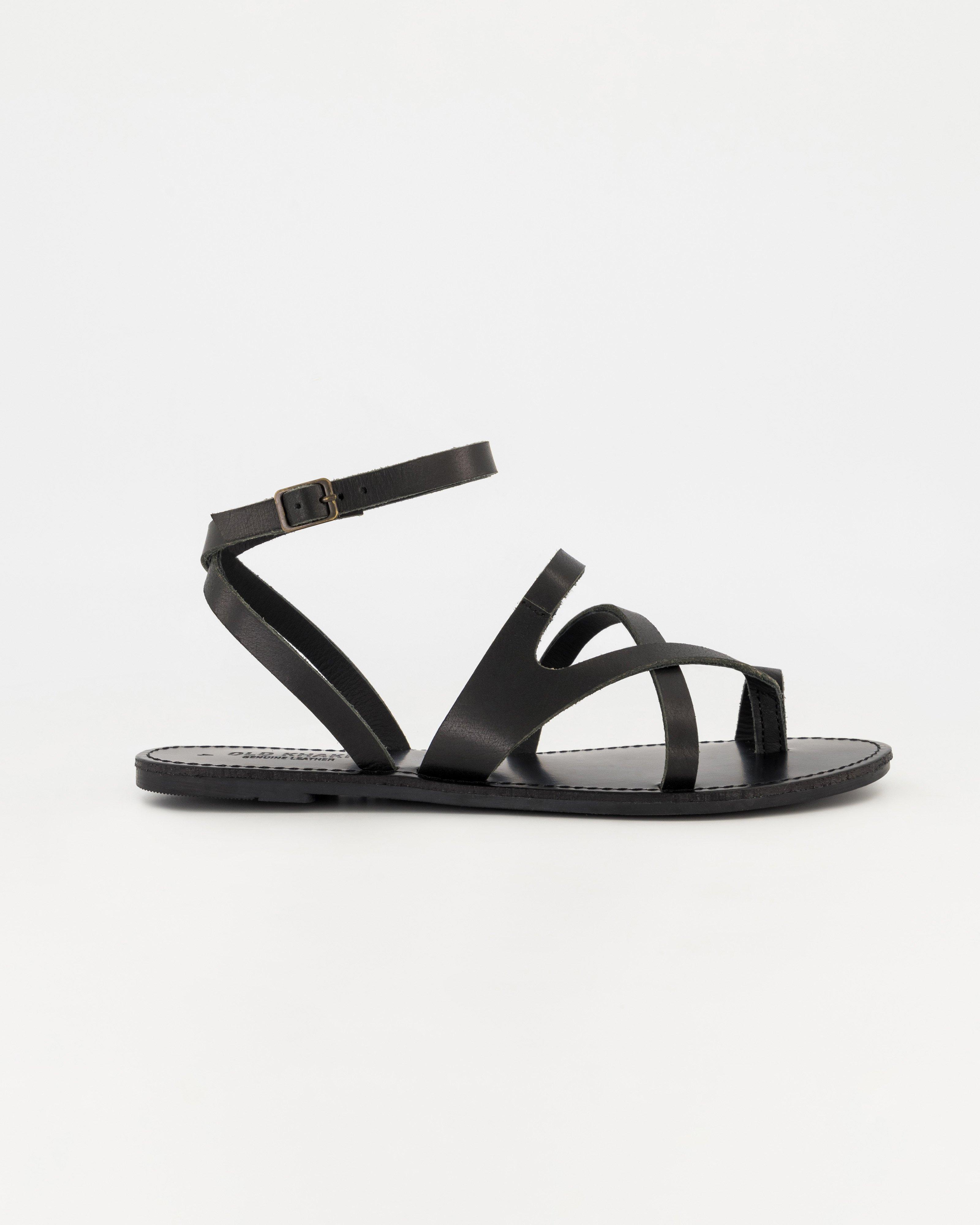 Women’s Gemma Strappy Leather Sandal  -  Black