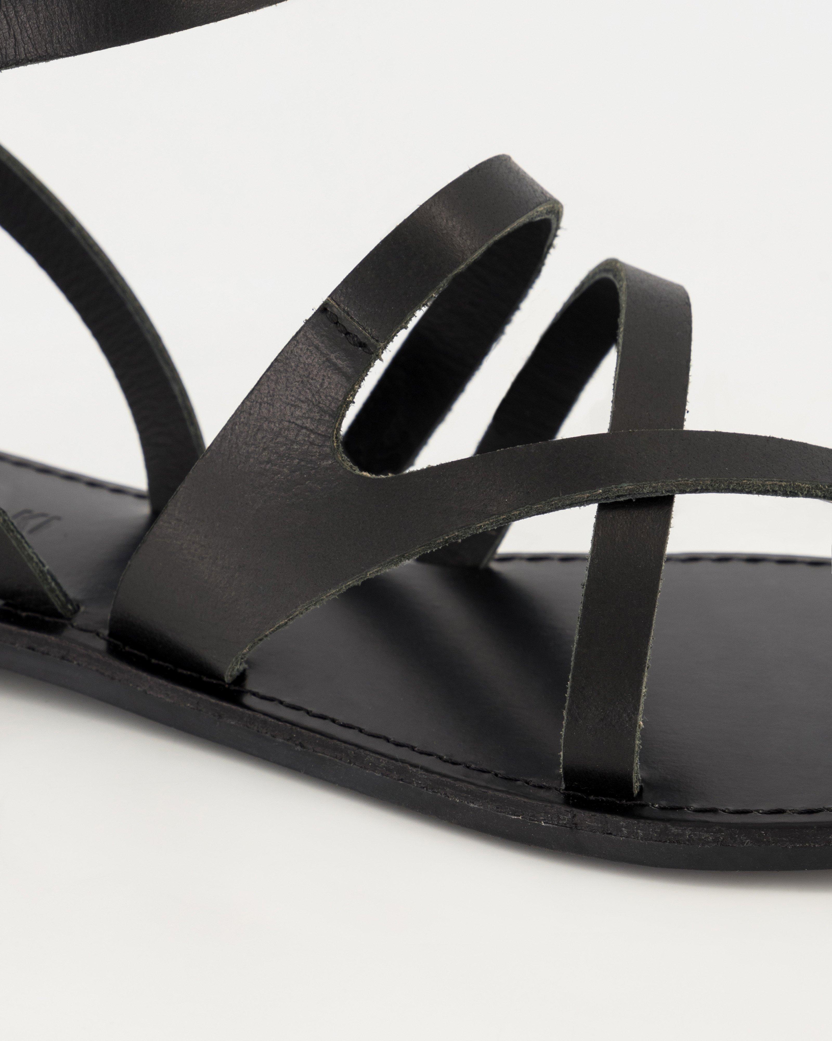 Women’s Gemma Strappy Leather Sandal  -  Black