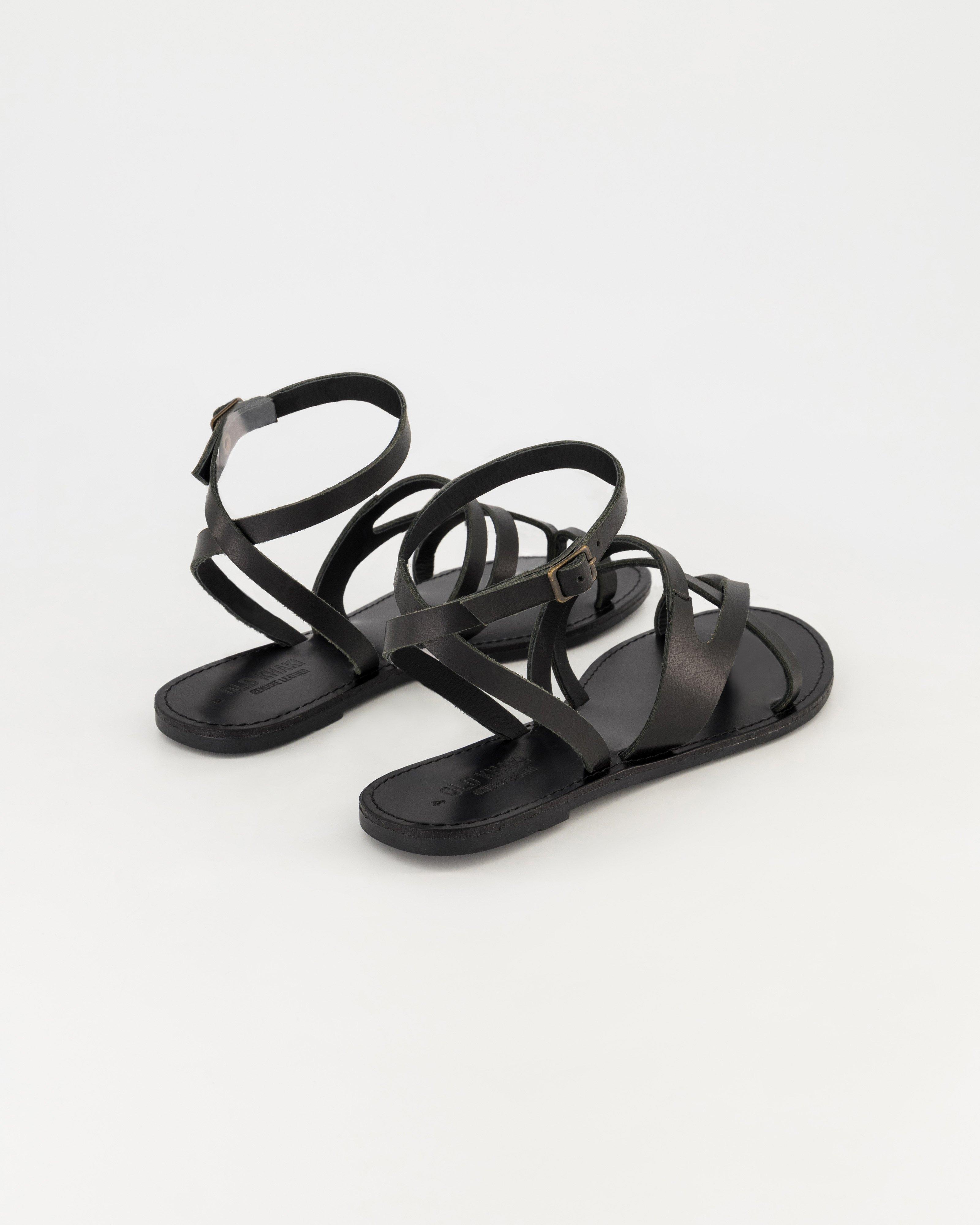 Women’s Gemma Strappy Leather Sandal  -  Black