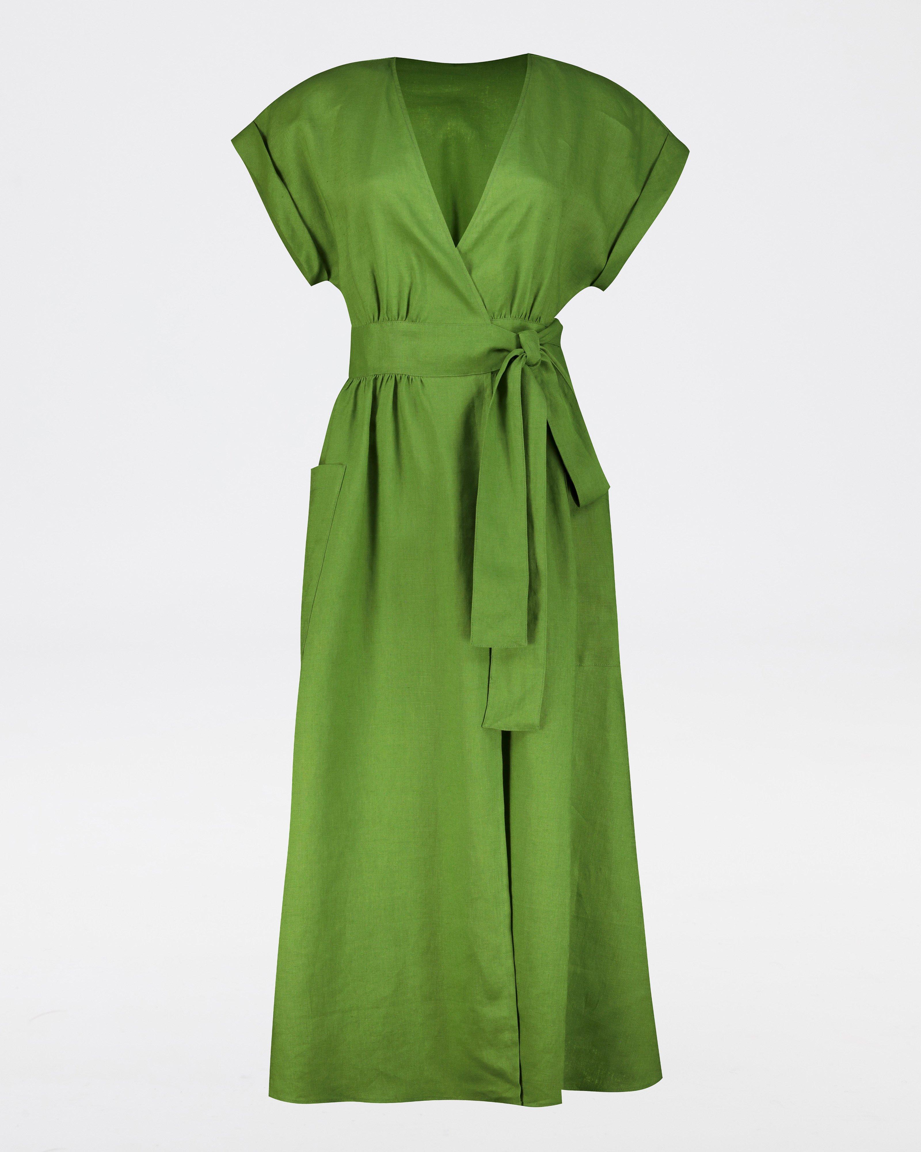 Taylor Linen Dress -  Green